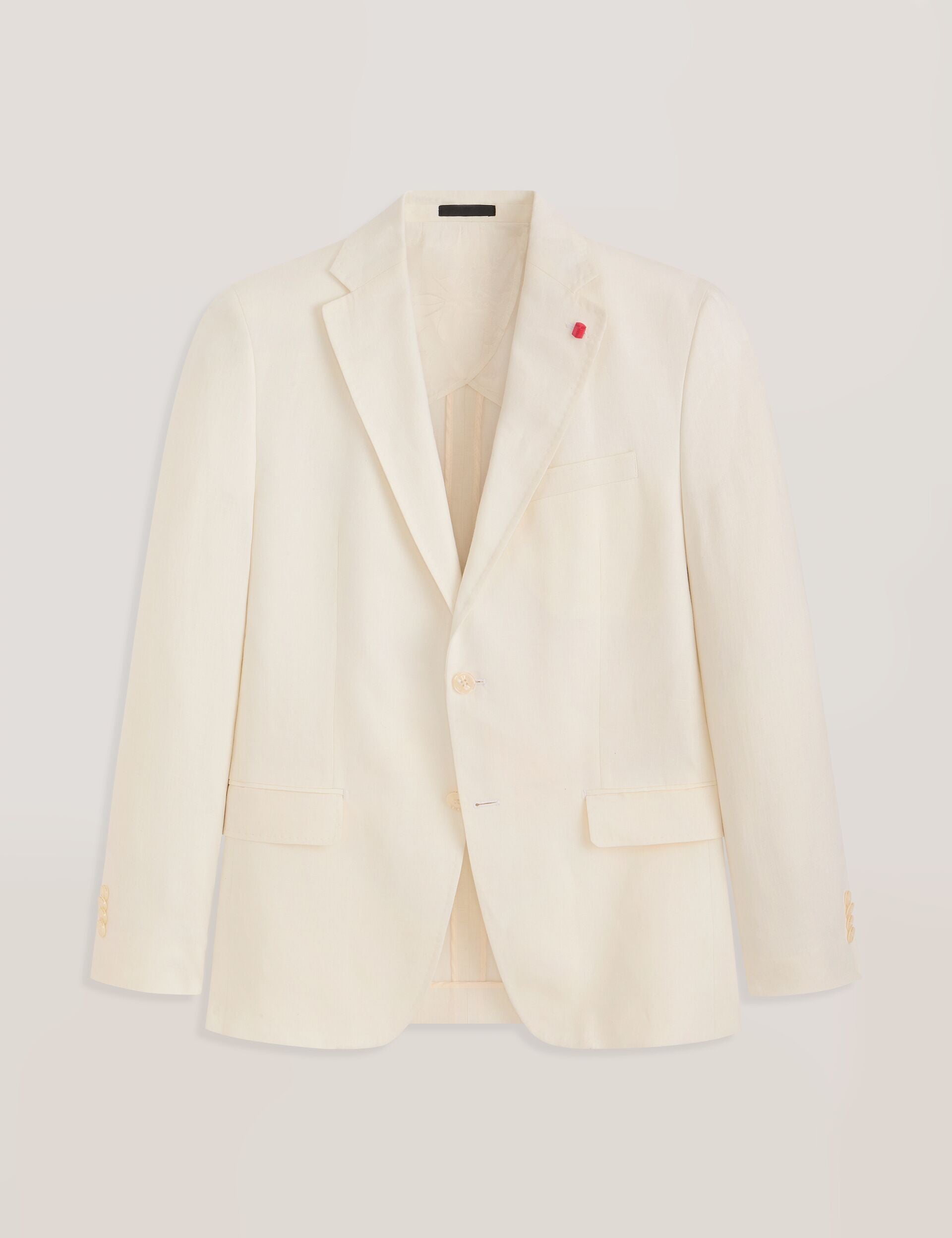 Ted Baker WINFRED - Single Breasted Two Button Notch Flat Front Linen Suit Jacket WHITE