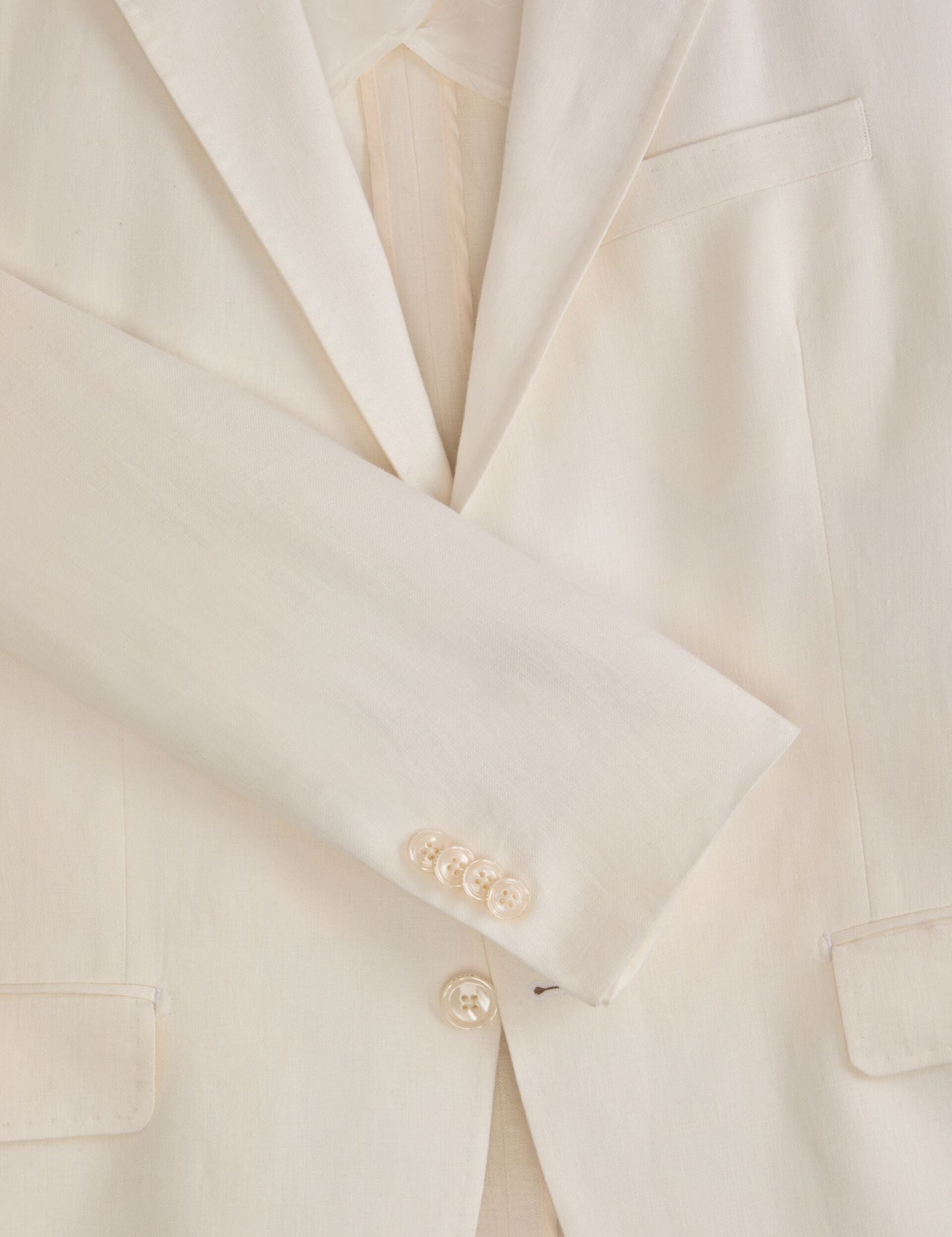 Ted Baker WINFRED - Single Breasted Two Button Notch Flat Front Linen Suit Jacket WHITE
