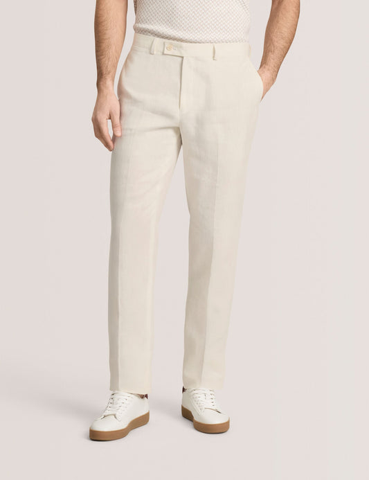 Ted Baker WINTER - Flat Front Linen Suit Pant WHITE