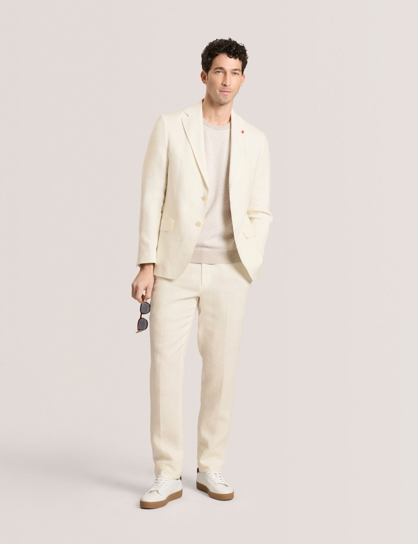 Ted Baker WINTER - Flat Front Linen Suit Pant WHITE