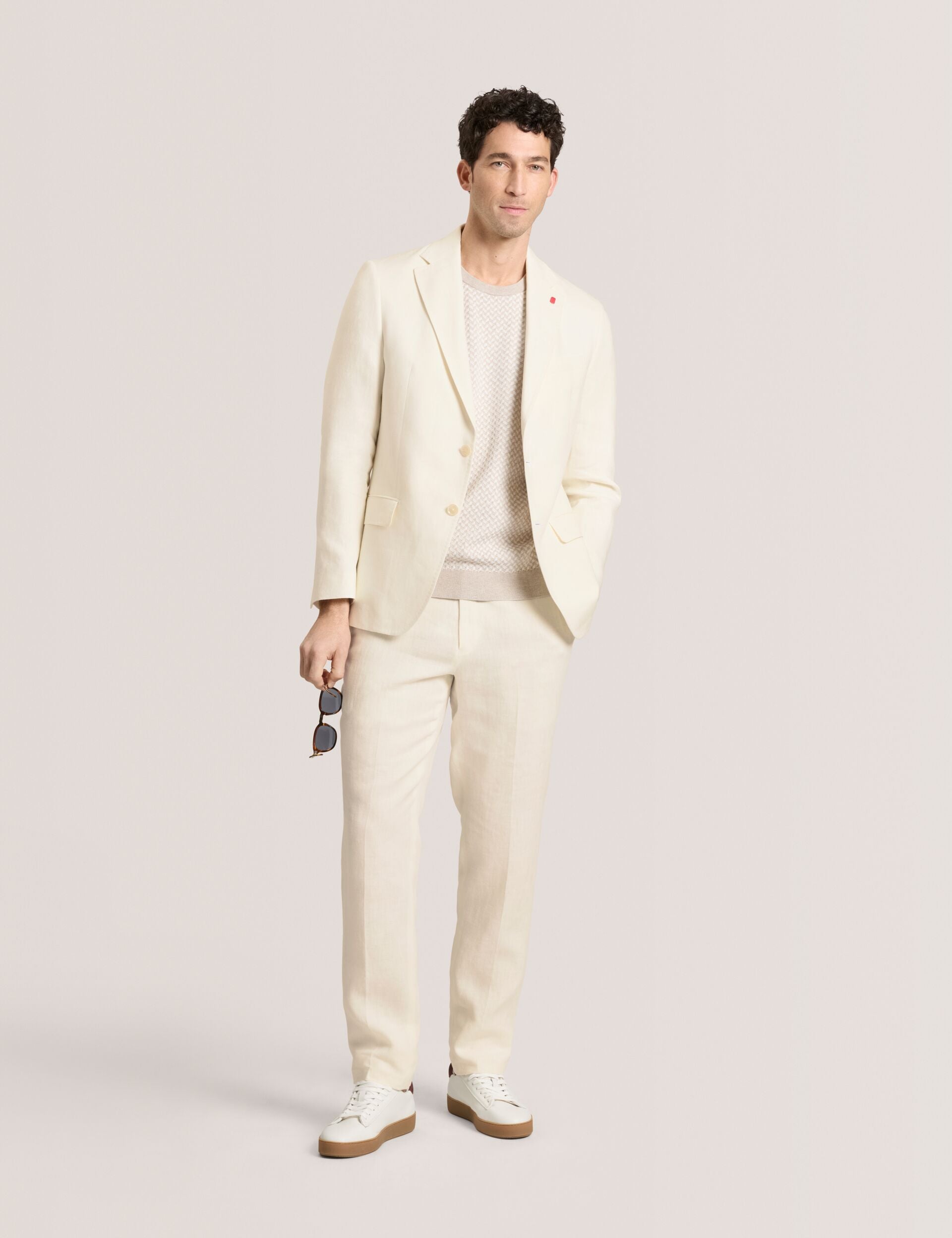 Ted Baker WINTER - Flat Front Linen Suit Pant WHITE