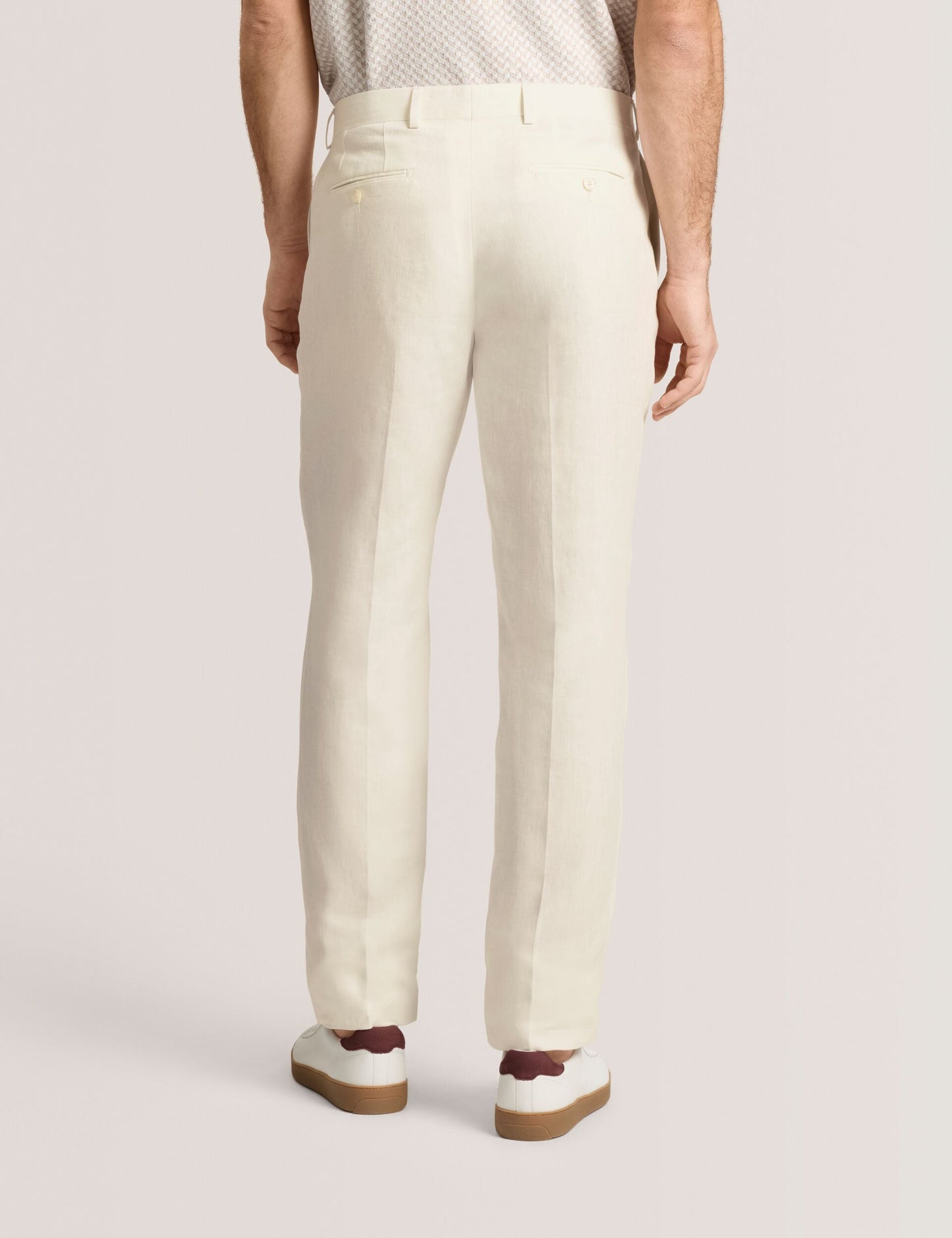 Ted Baker WINTER - Flat Front Linen Suit Pant WHITE