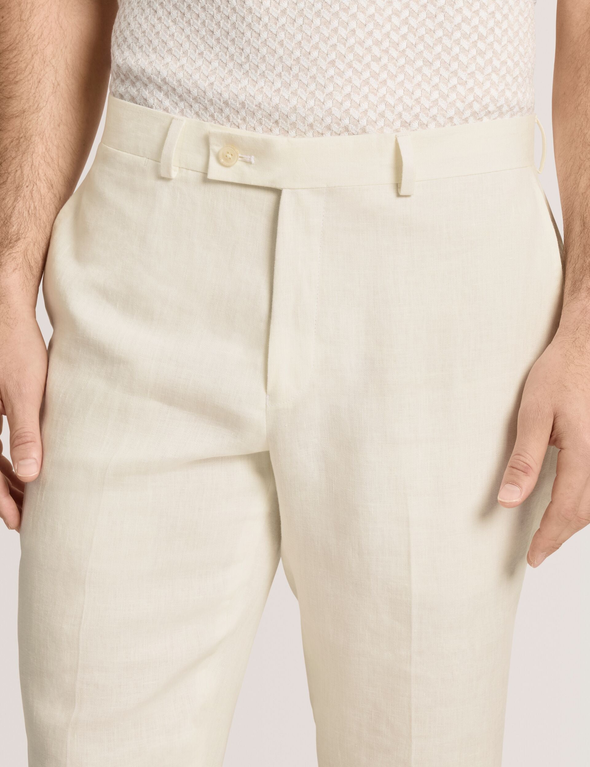 Ted Baker WINTER - Flat Front Linen Suit Pant WHITE