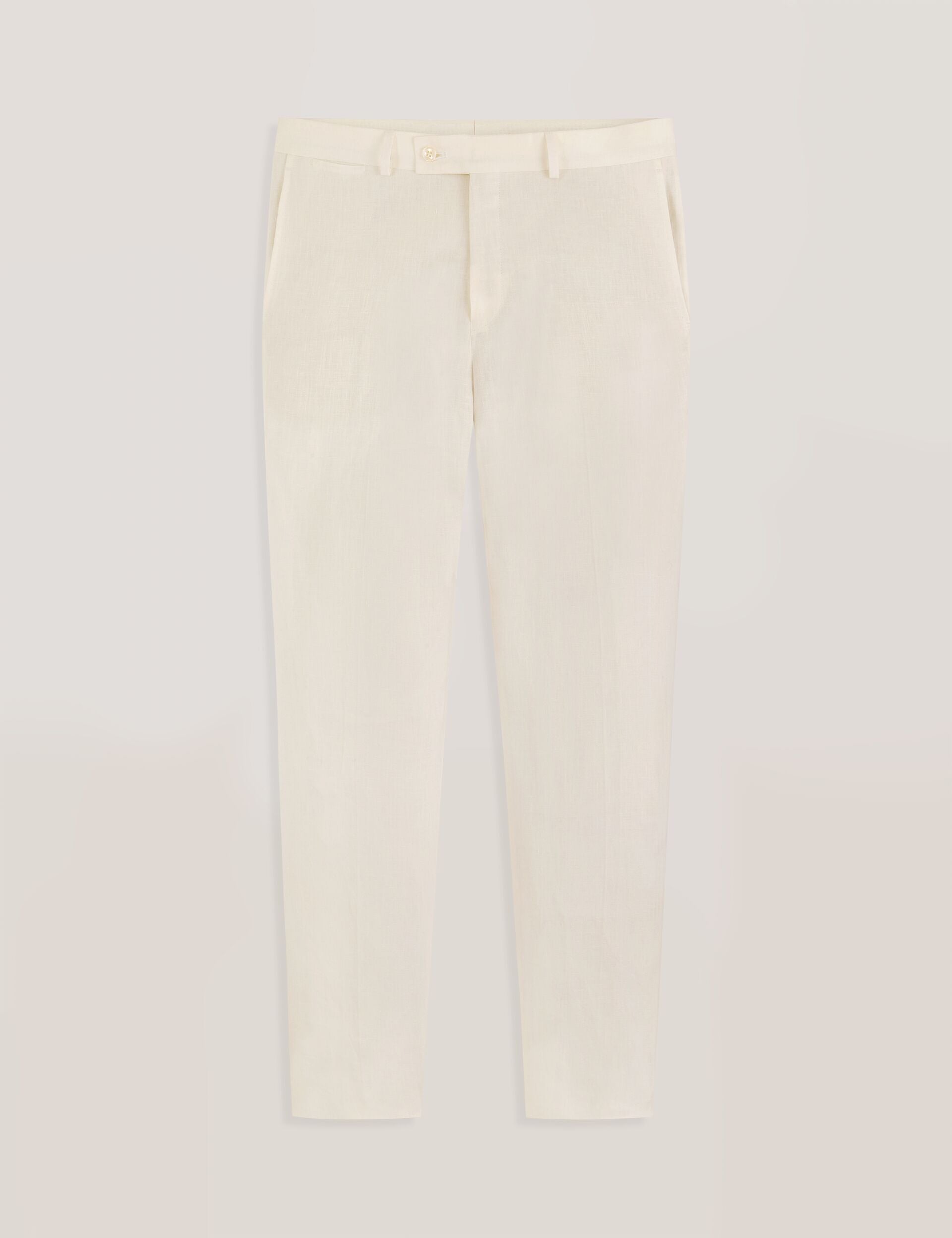 Ted Baker WINTER - Flat Front Linen Suit Pant WHITE