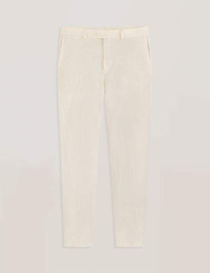 Ted Baker WINTER - Flat Front Linen Suit Pant WHITE