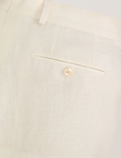 Ted Baker WINTER - Flat Front Linen Suit Pant WHITE