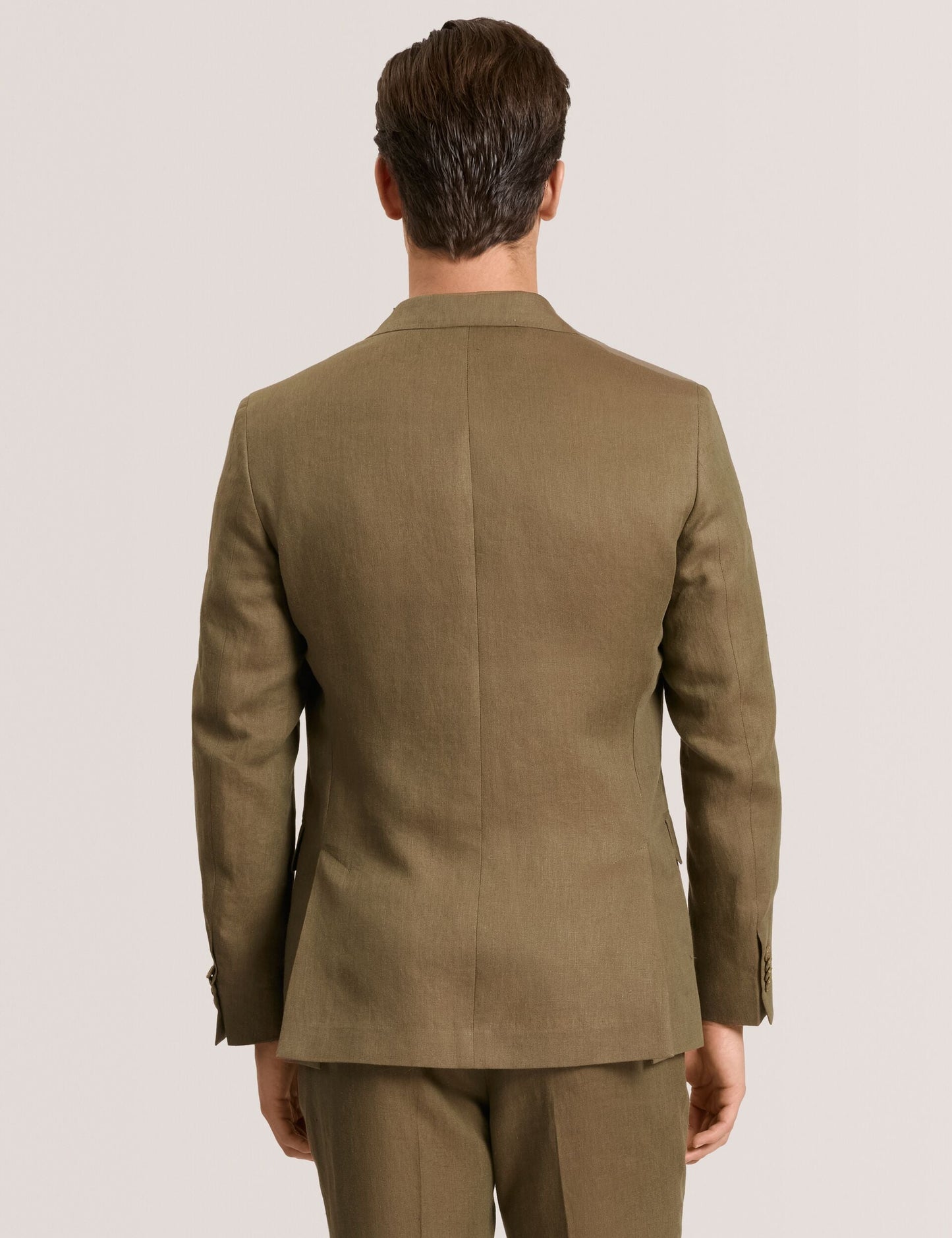Ted Baker WINFRED - Single Breasted Two Button Notch Flat Front Linen Suit Jacket OLIVE