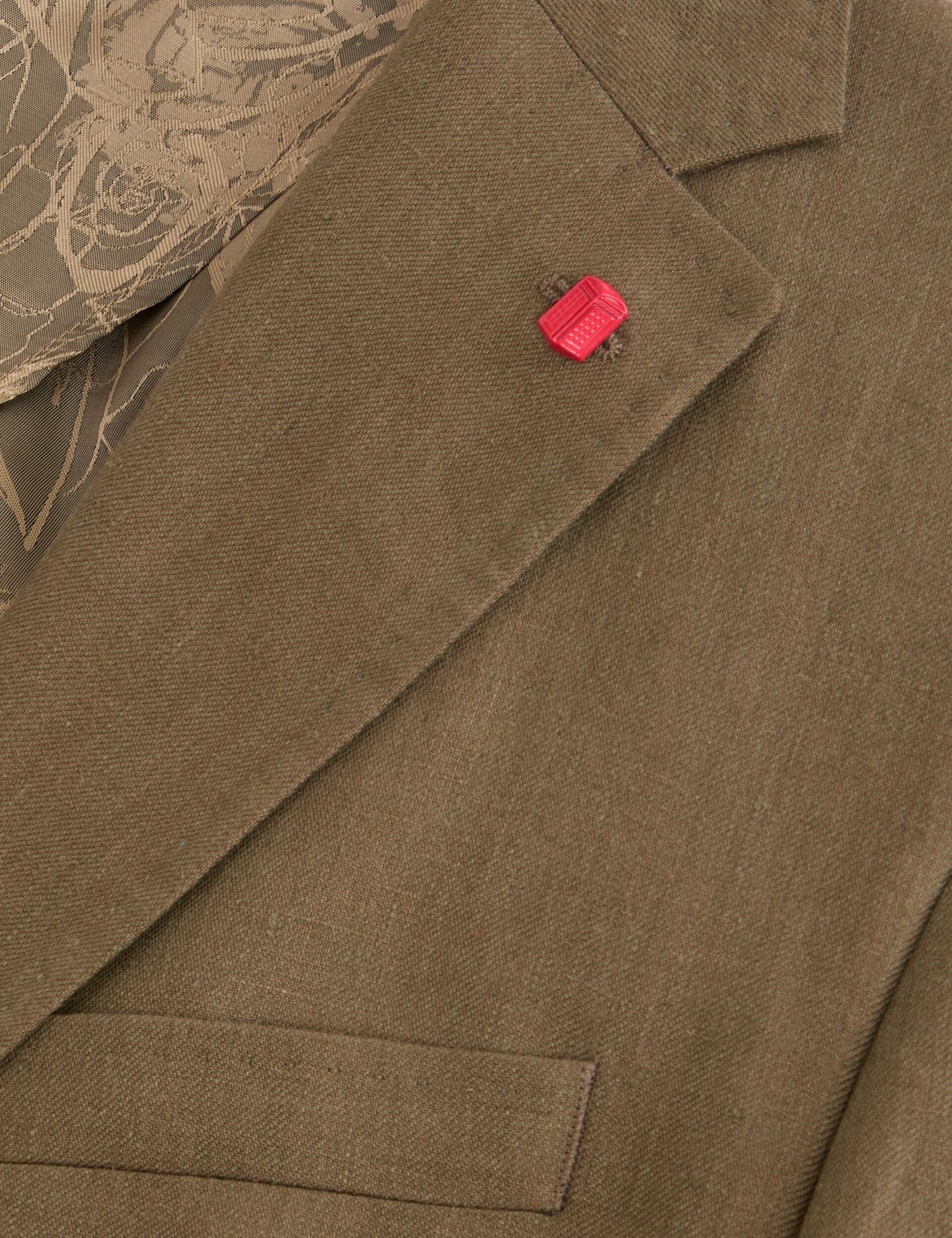 Ted Baker WINFRED - Single Breasted Two Button Notch Flat Front Linen Suit Jacket OLIVE
