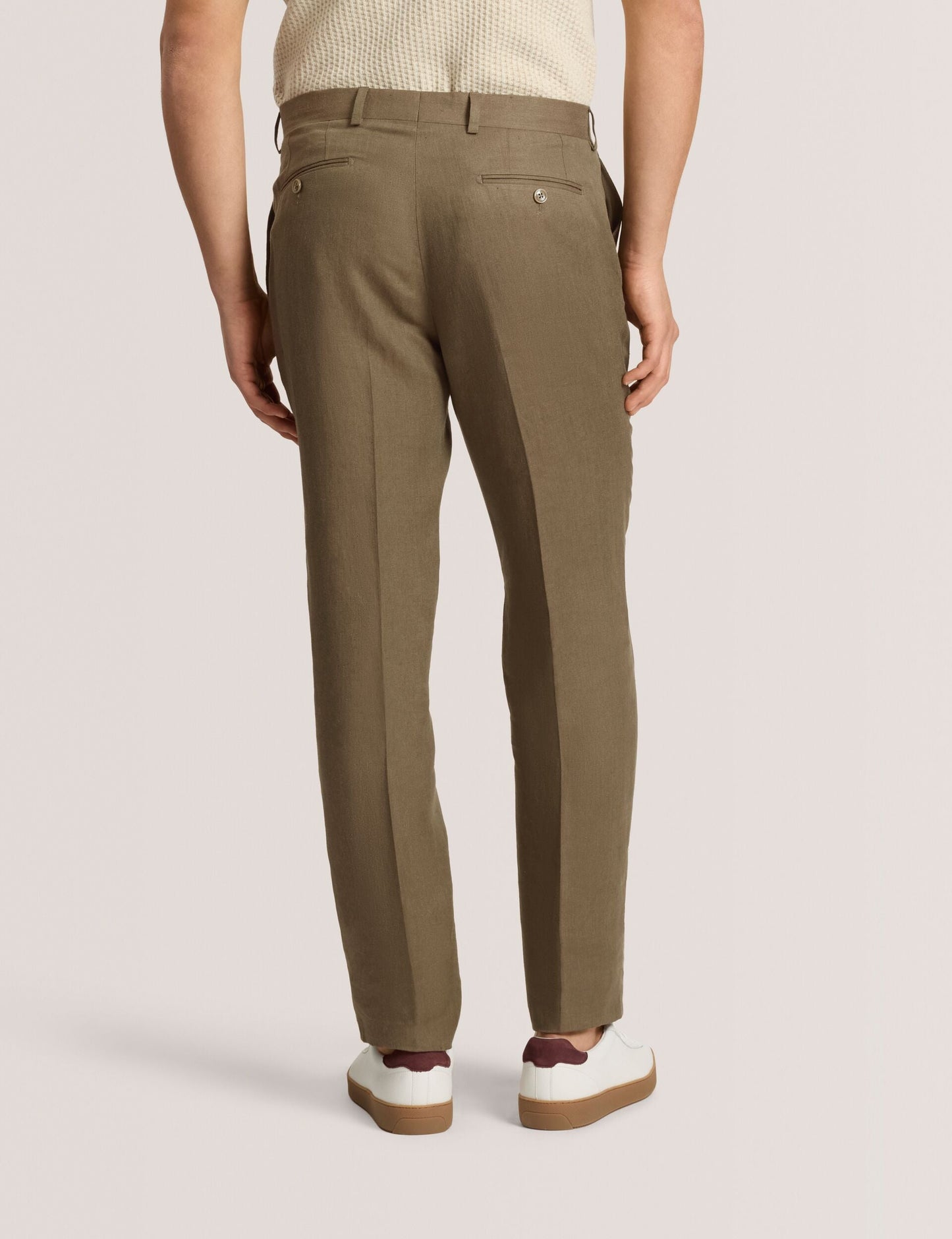 Ted Baker WINTER - Flat Front Linen Suit Pant OLIVE