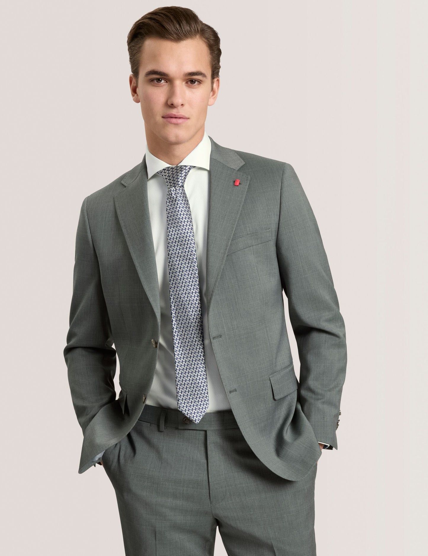 Ted Baker WRIGHT - Single Breasted Two Button Notch Flat Front Plaid Jacket GREEN
