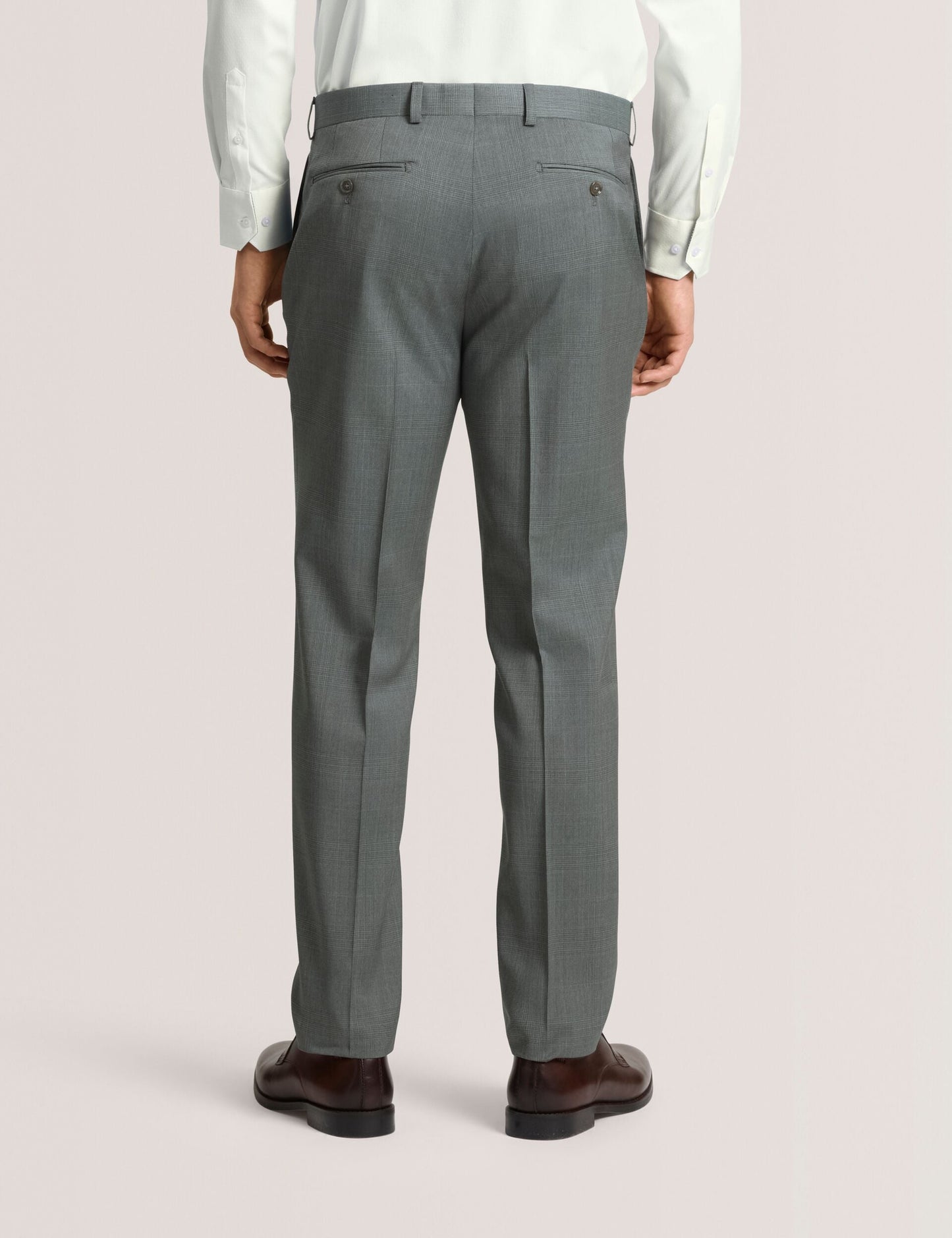 Ted Baker WINTER - Flat Front Plaid Suit Pant GREEN
