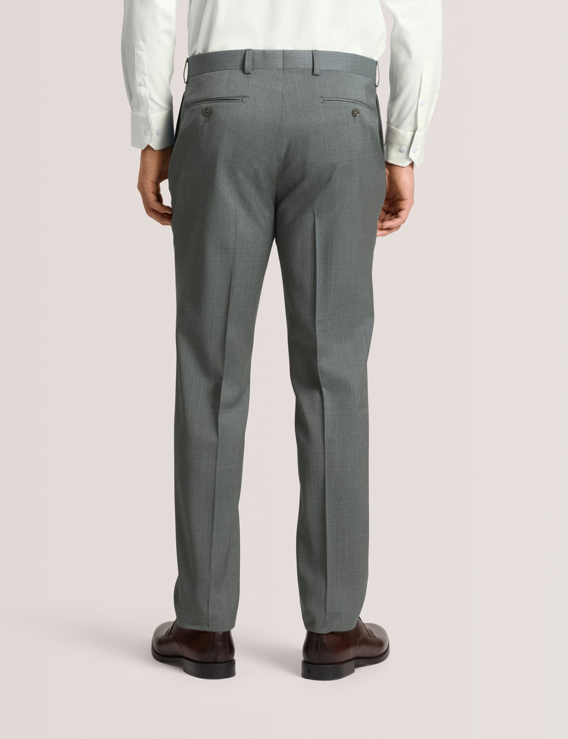 Ted Baker WINTER - Flat Front Plaid Suit Pant GREEN