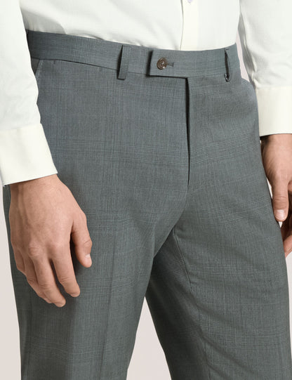 Ted Baker WINTER - Flat Front Plaid Suit Pant GREEN