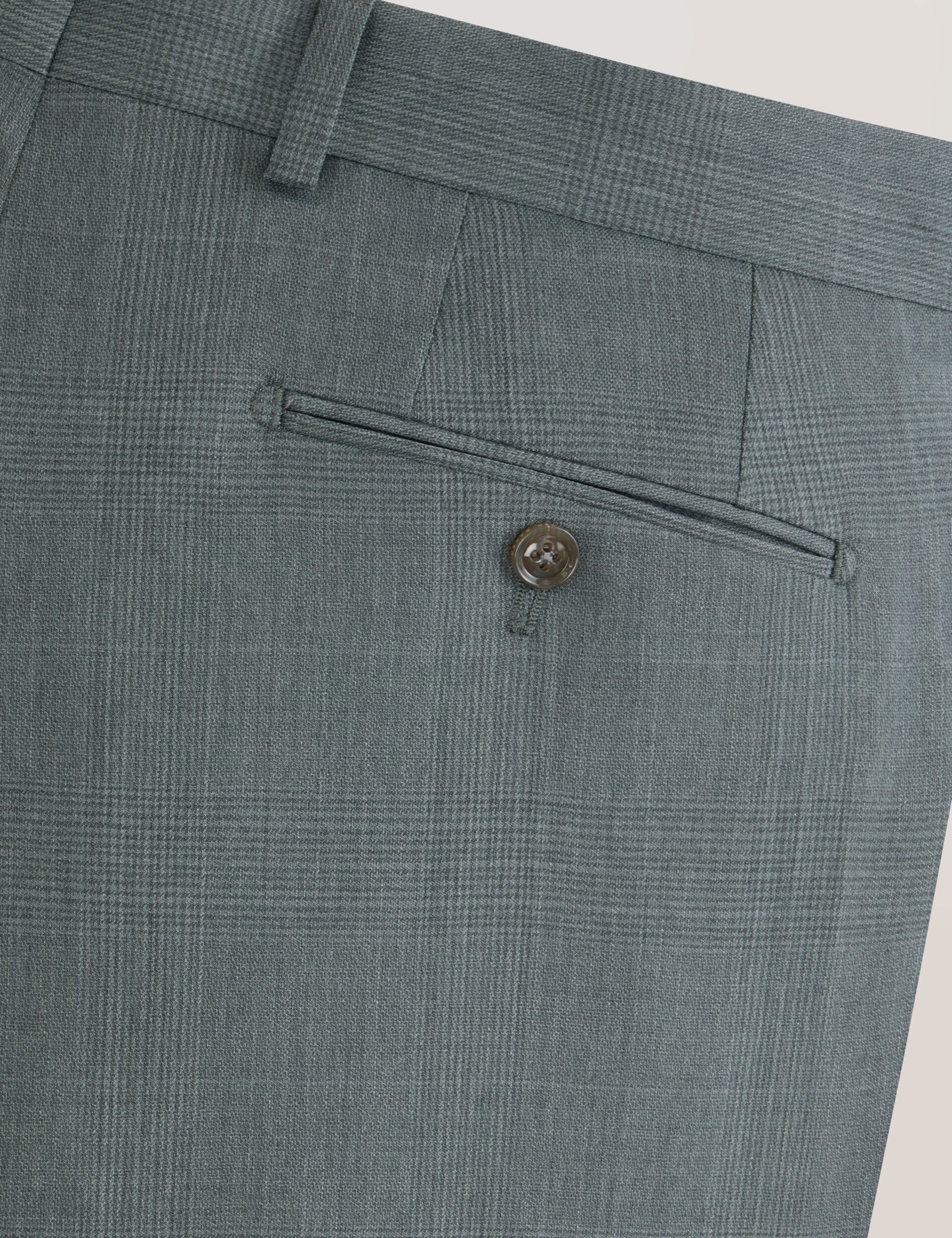Ted Baker WINTER - Flat Front Plaid Suit Pant GREEN