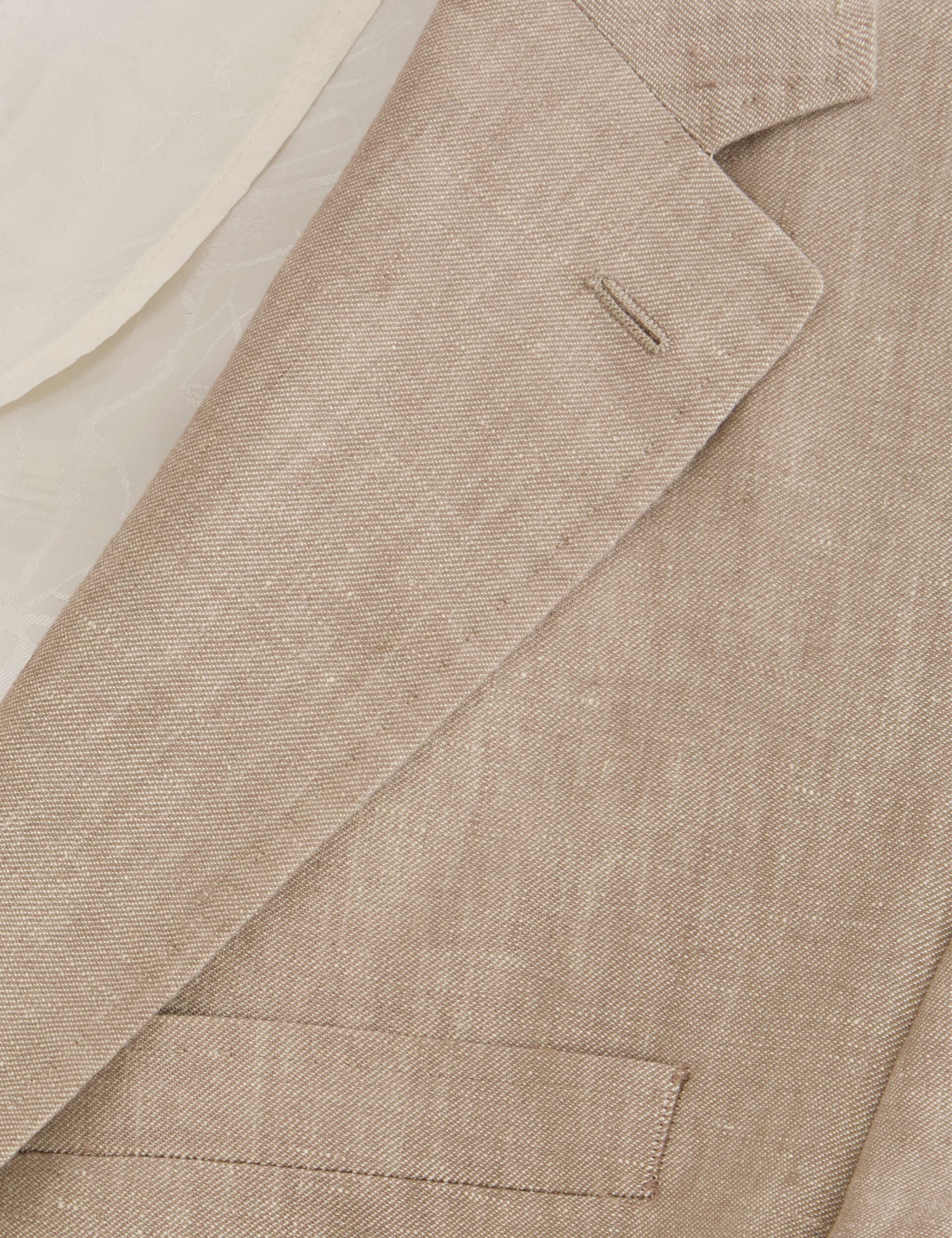 Ted Baker WINFRED - Single Breasted Two Button Notch Flat Front Linen Suit Jacket TAUPE