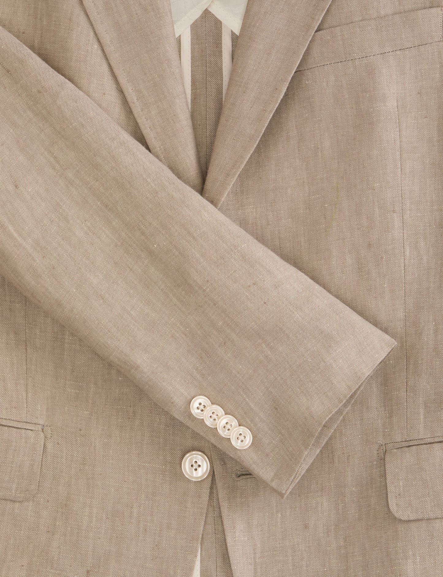 Ted Baker WINFRED - Single Breasted Two Button Notch Flat Front Linen Suit Jacket TAUPE