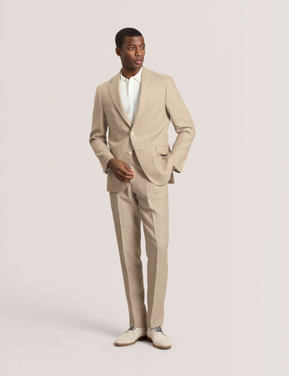 Ted Baker WINTER - Flat Front Linen Suit Pant TAUPE
