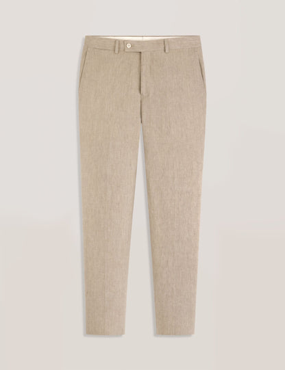 Ted Baker WINTER - Flat Front Linen Suit Pant TAUPE