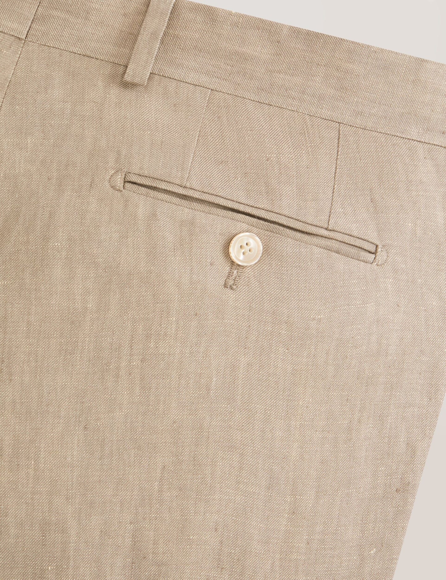 Ted Baker WINTER - Flat Front Linen Suit Pant TAUPE