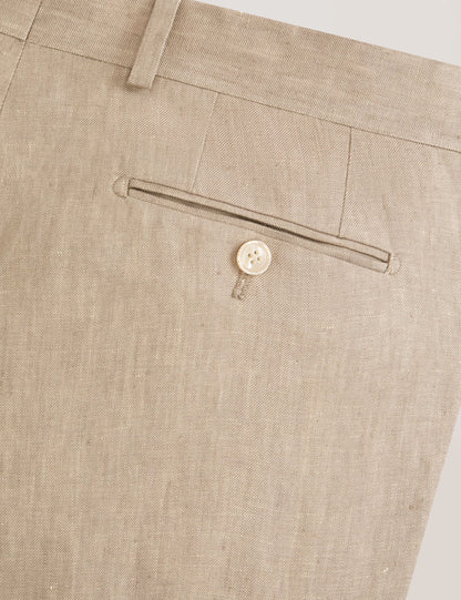 Ted Baker WINTER - Flat Front Linen Suit Pant TAUPE