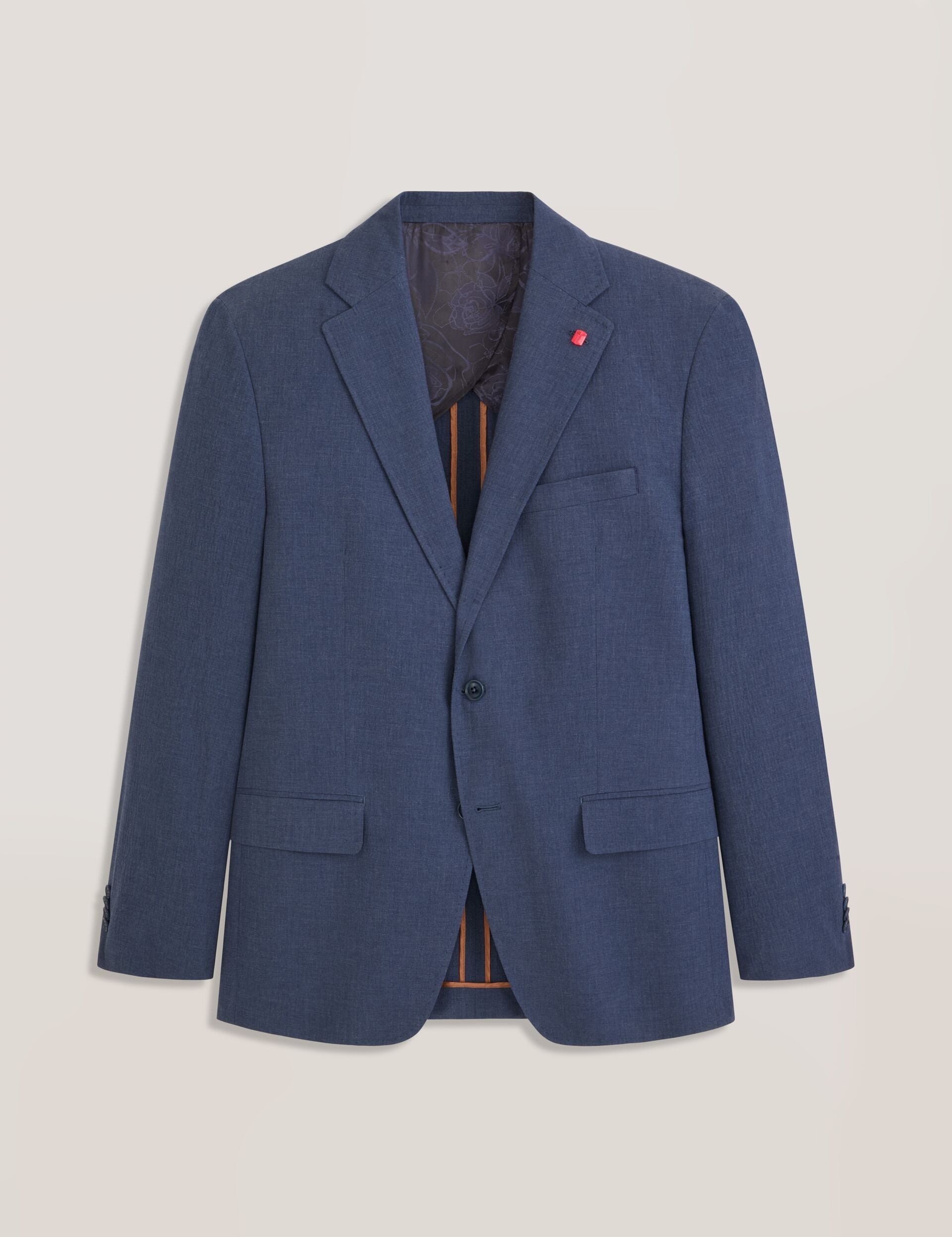 Ted Baker WINFRED - Single Breasted Two Button Notch Flat Front Seersucker Suit Jacket BLUE