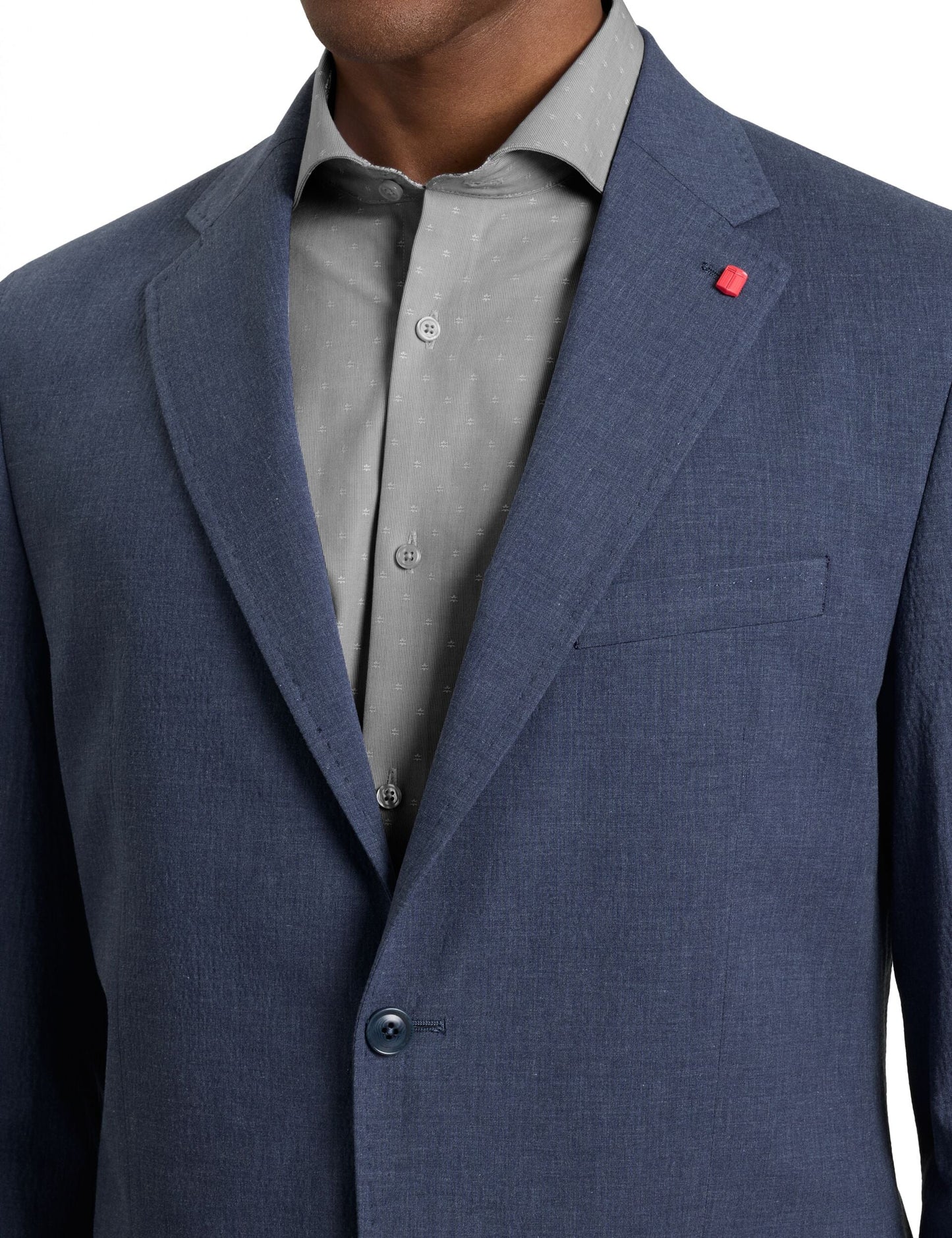 Ted Baker WINFRED - Single Breasted Two Button Notch Flat Front Seersucker Suit Jacket BLUE
