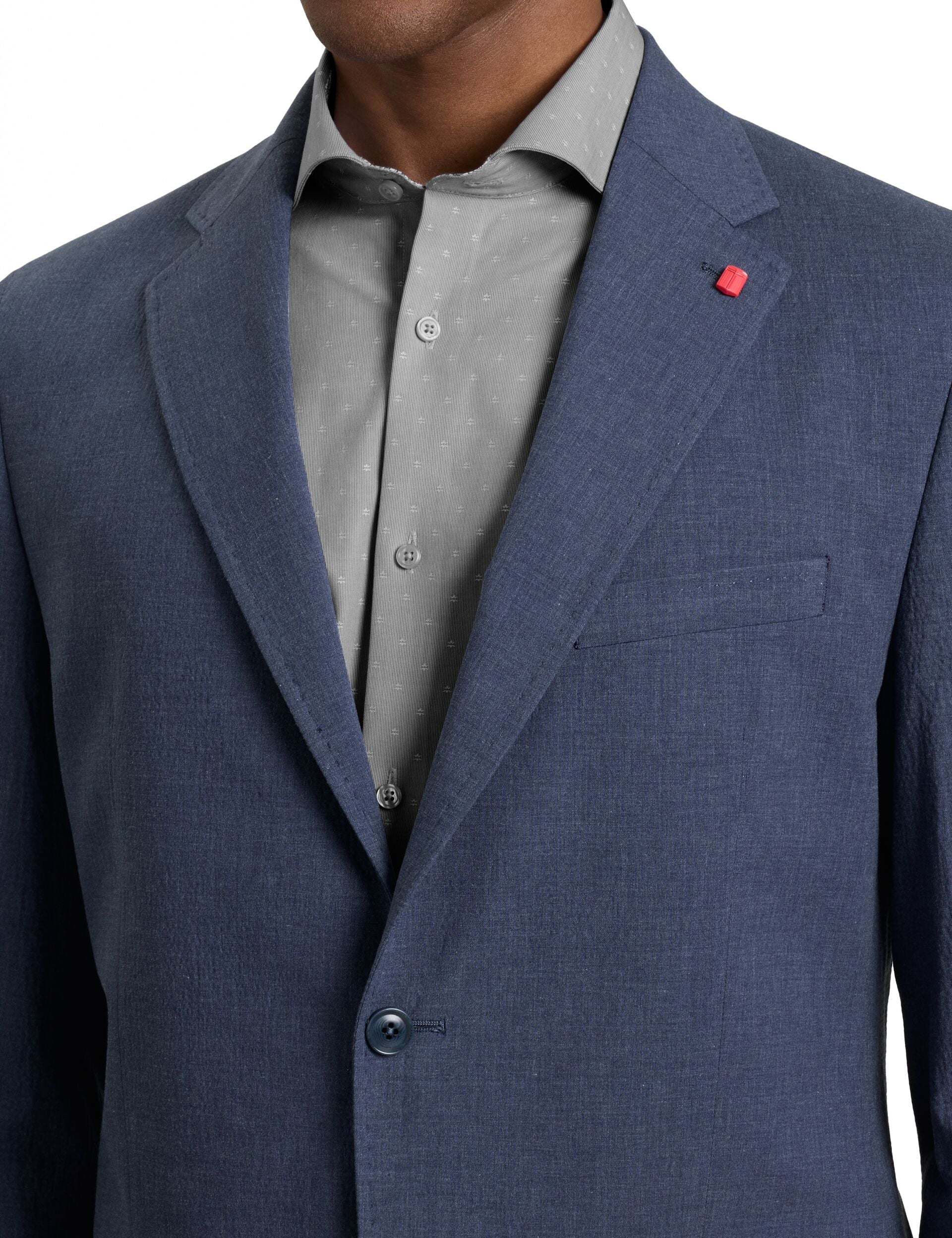 Ted Baker WINFRED - Single Breasted Two Button Notch Flat Front Seersucker Suit Jacket BLUE