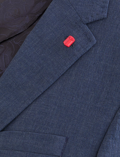 Ted Baker WINFRED - Single Breasted Two Button Notch Flat Front Seersucker Suit Jacket BLUE