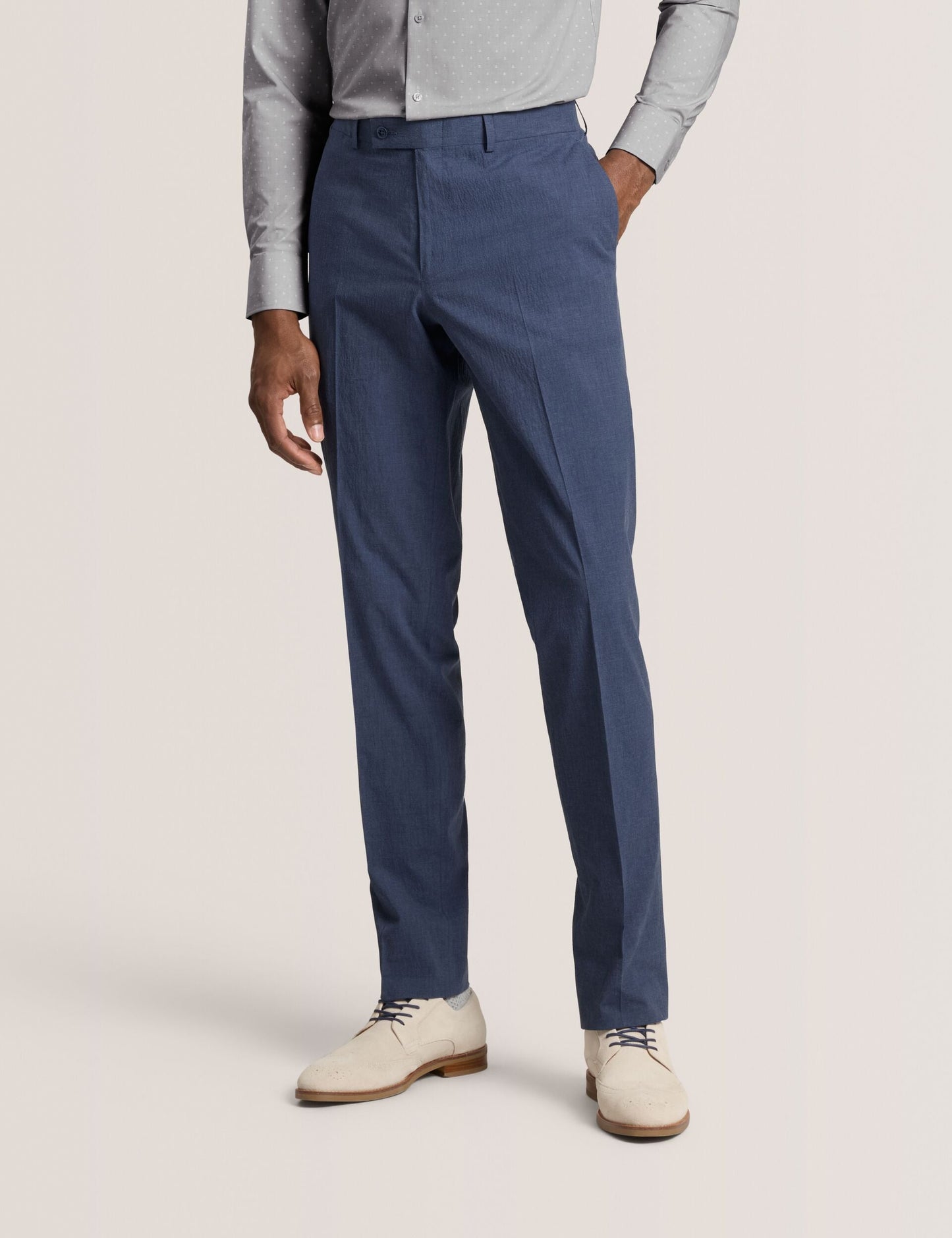 Ted Baker WINTER - Flat Front Seersucker Suit Pant BLUE