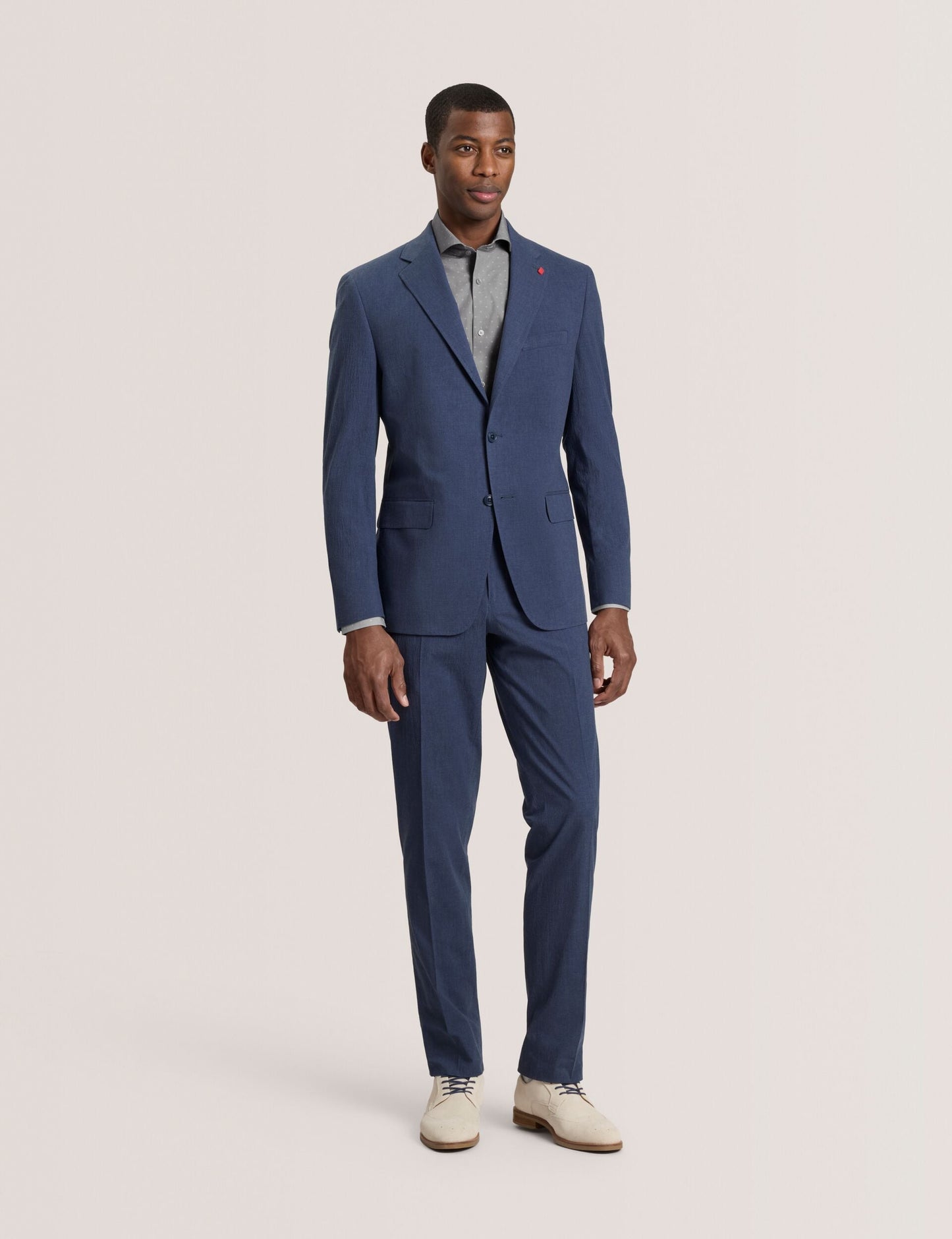 Ted Baker WINTER - Flat Front Seersucker Suit Pant BLUE