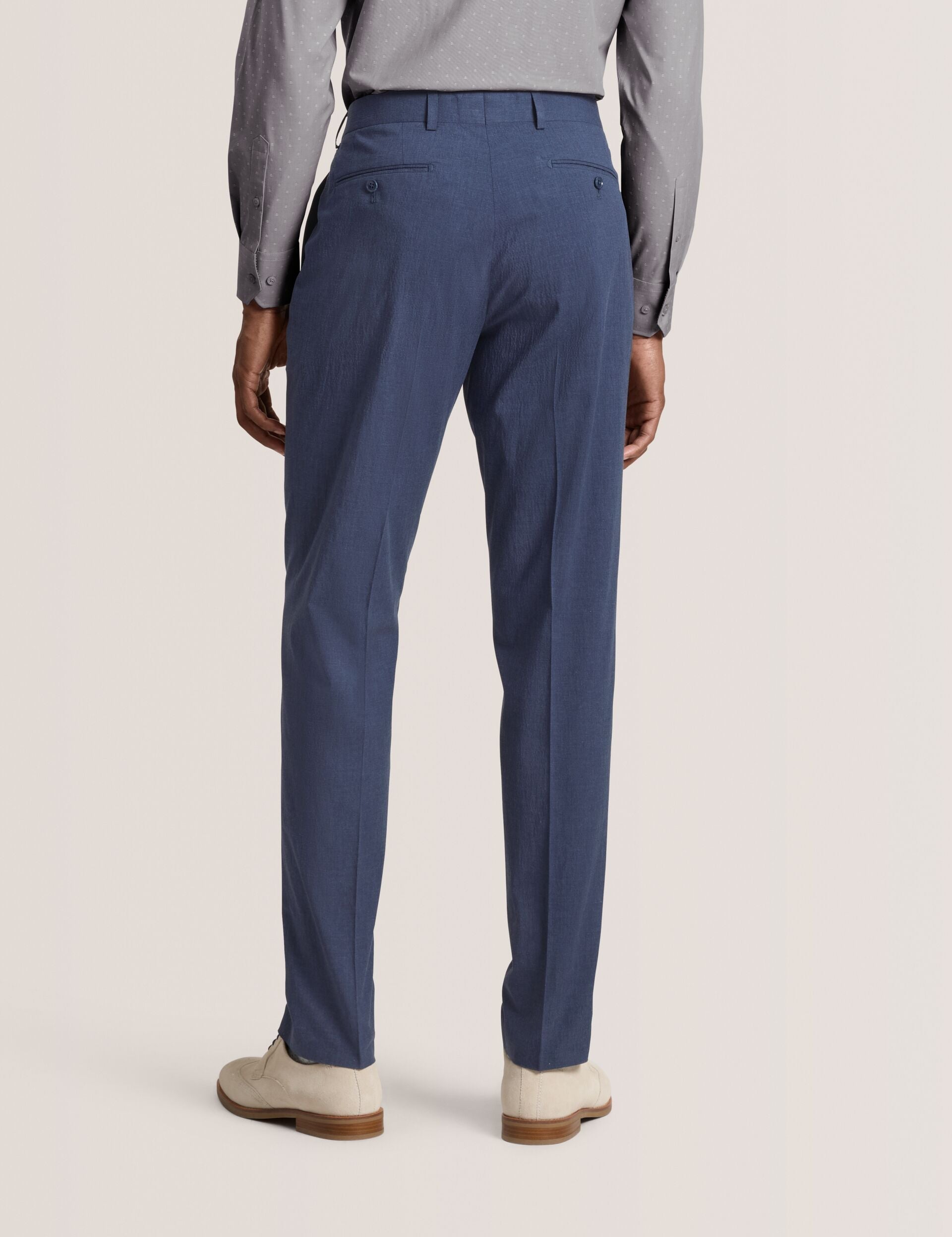 Ted Baker WINTER - Flat Front Seersucker Suit Pant BLUE