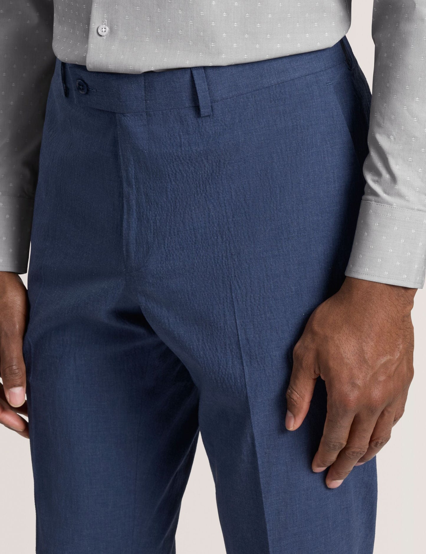 Ted Baker WINTER - Flat Front Seersucker Suit Pant BLUE
