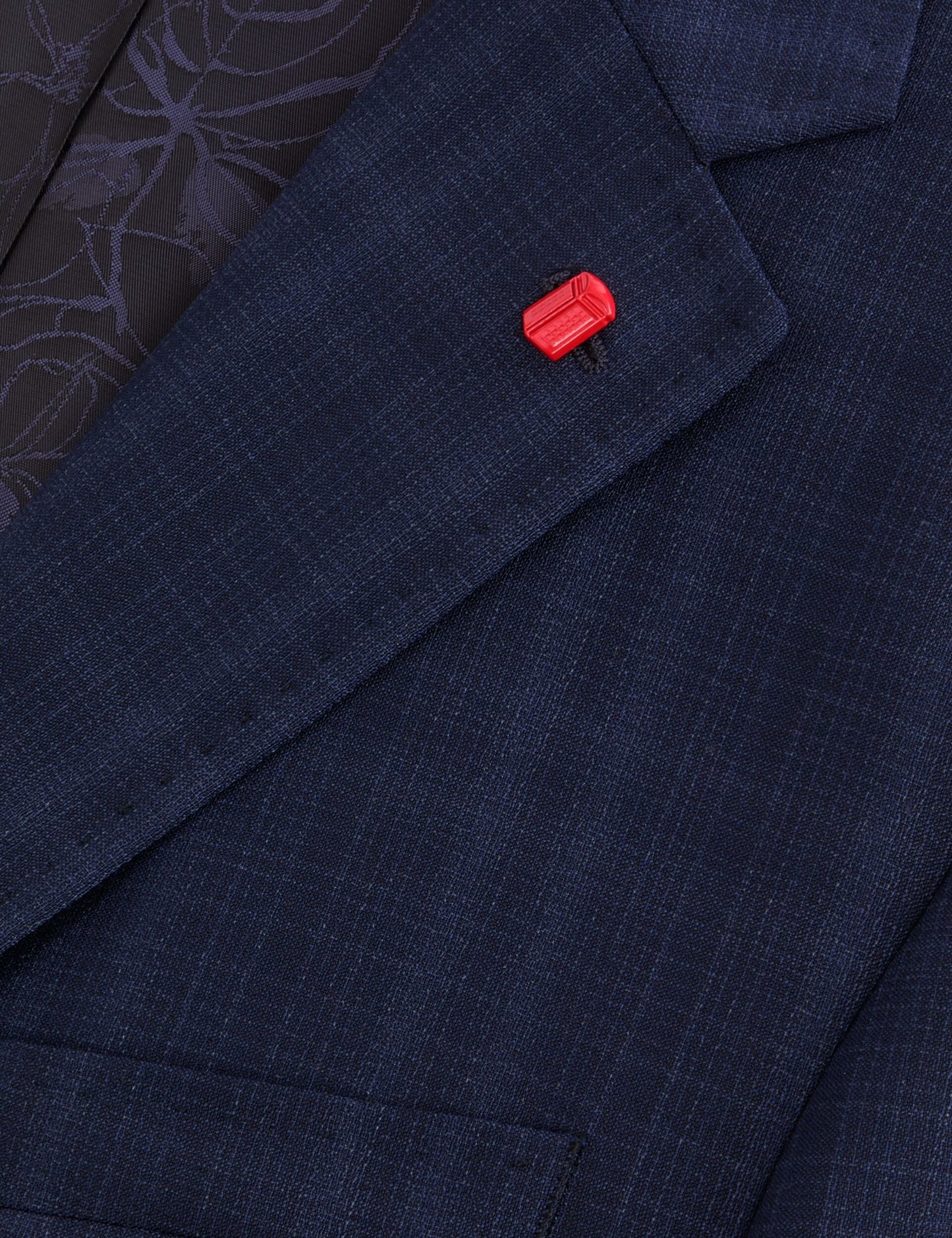 Ted Baker WRIGHT - Single Breasted Two Button Notch Flat Front Plaid Jacket NAVY