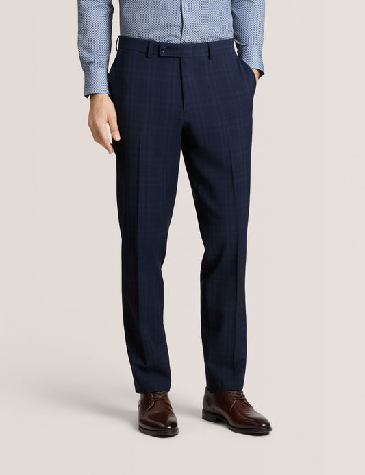 Ted Baker WINTER - Flat Front Plaid Suit Pant NAVY