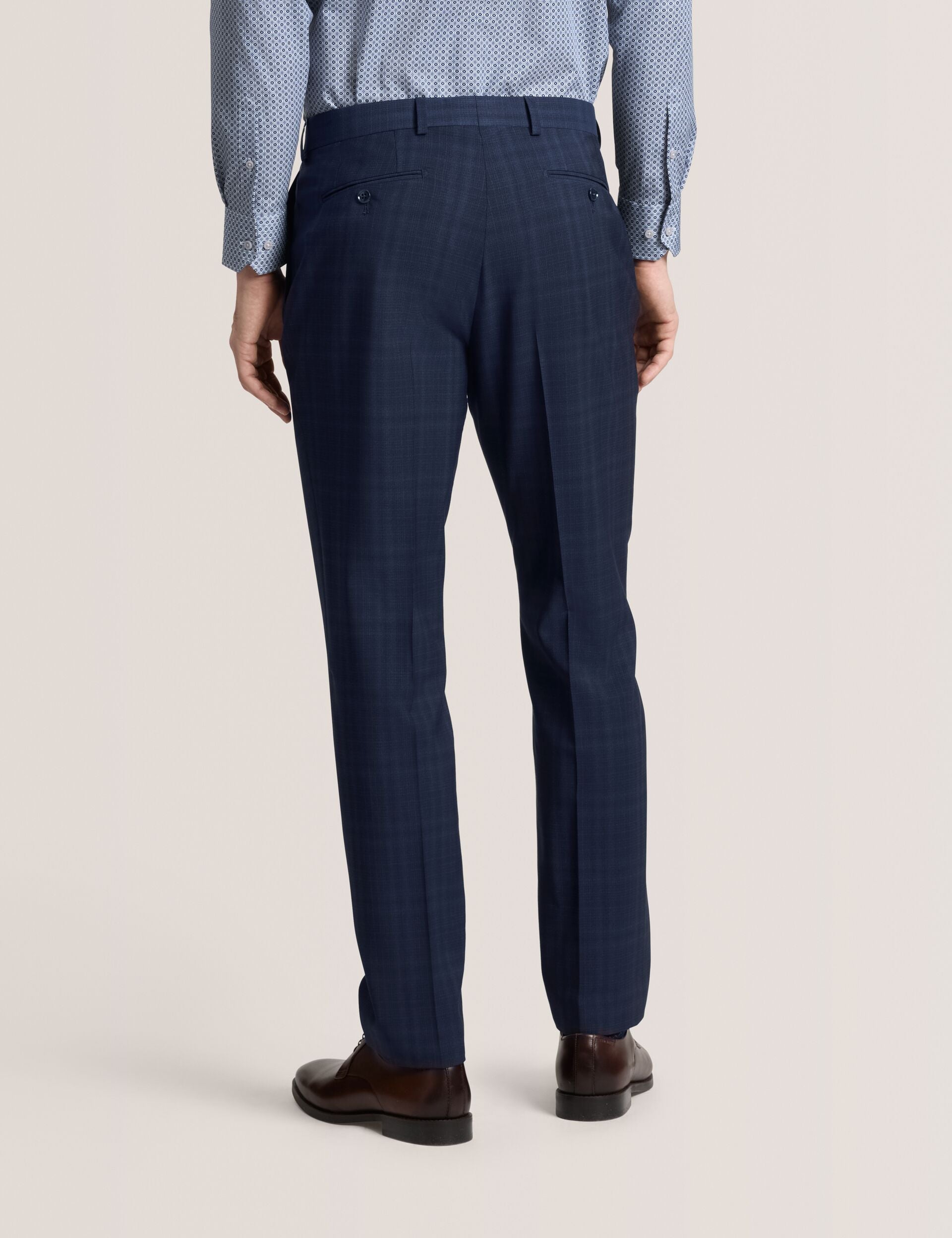 Ted Baker WINTER - Flat Front Plaid Suit Pant NAVY