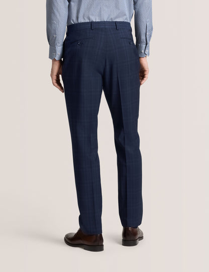 Ted Baker WINTER - Flat Front Plaid Suit Pant NAVY