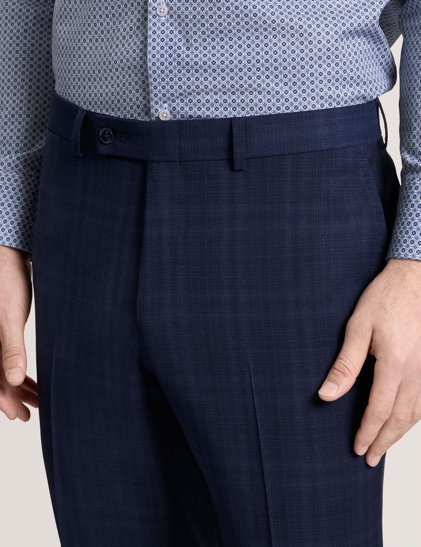 Ted Baker WINTER - Flat Front Plaid Suit Pant NAVY