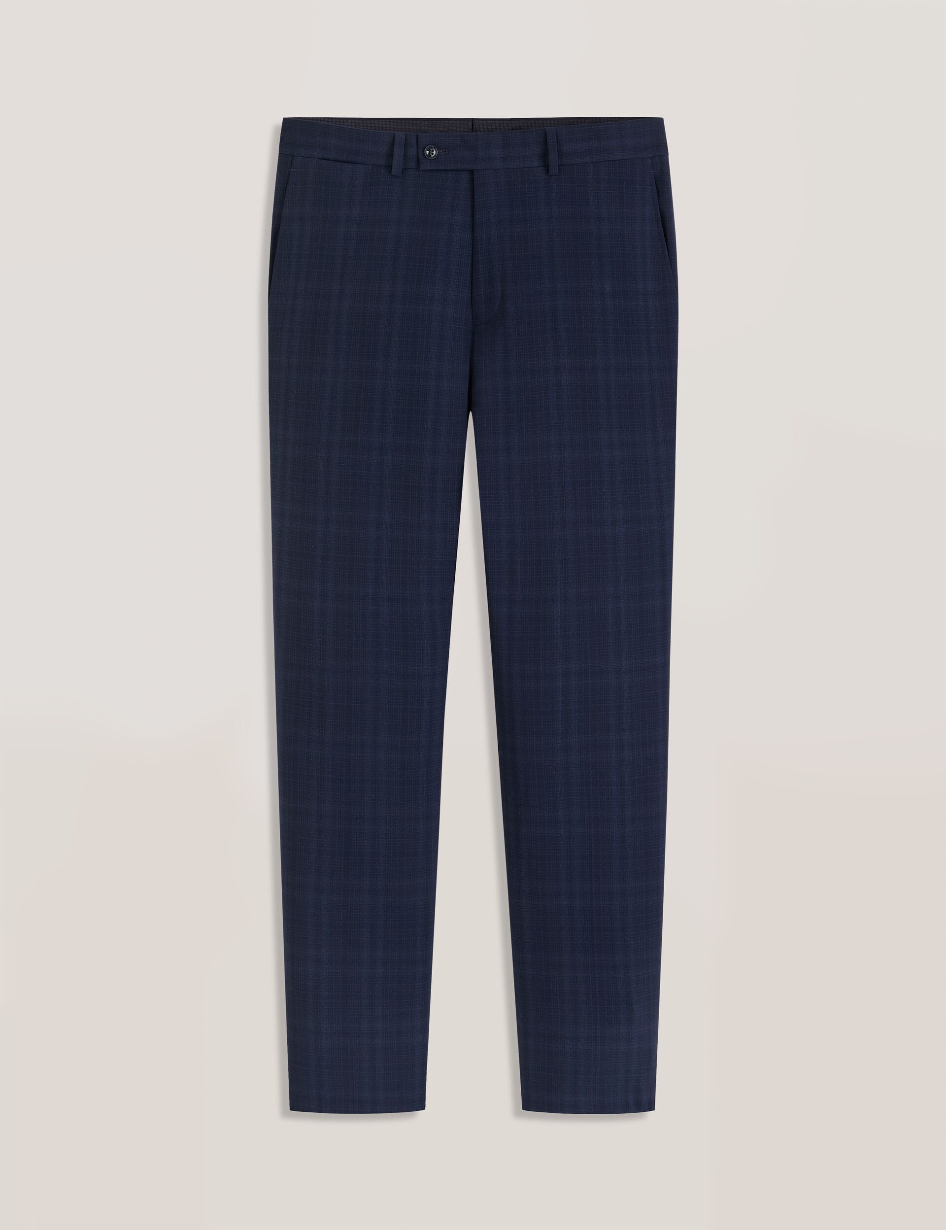 Ted Baker WINTER - Flat Front Plaid Suit Pant NAVY