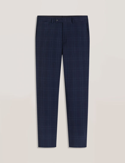 Ted Baker WINTER - Flat Front Plaid Suit Pant NAVY