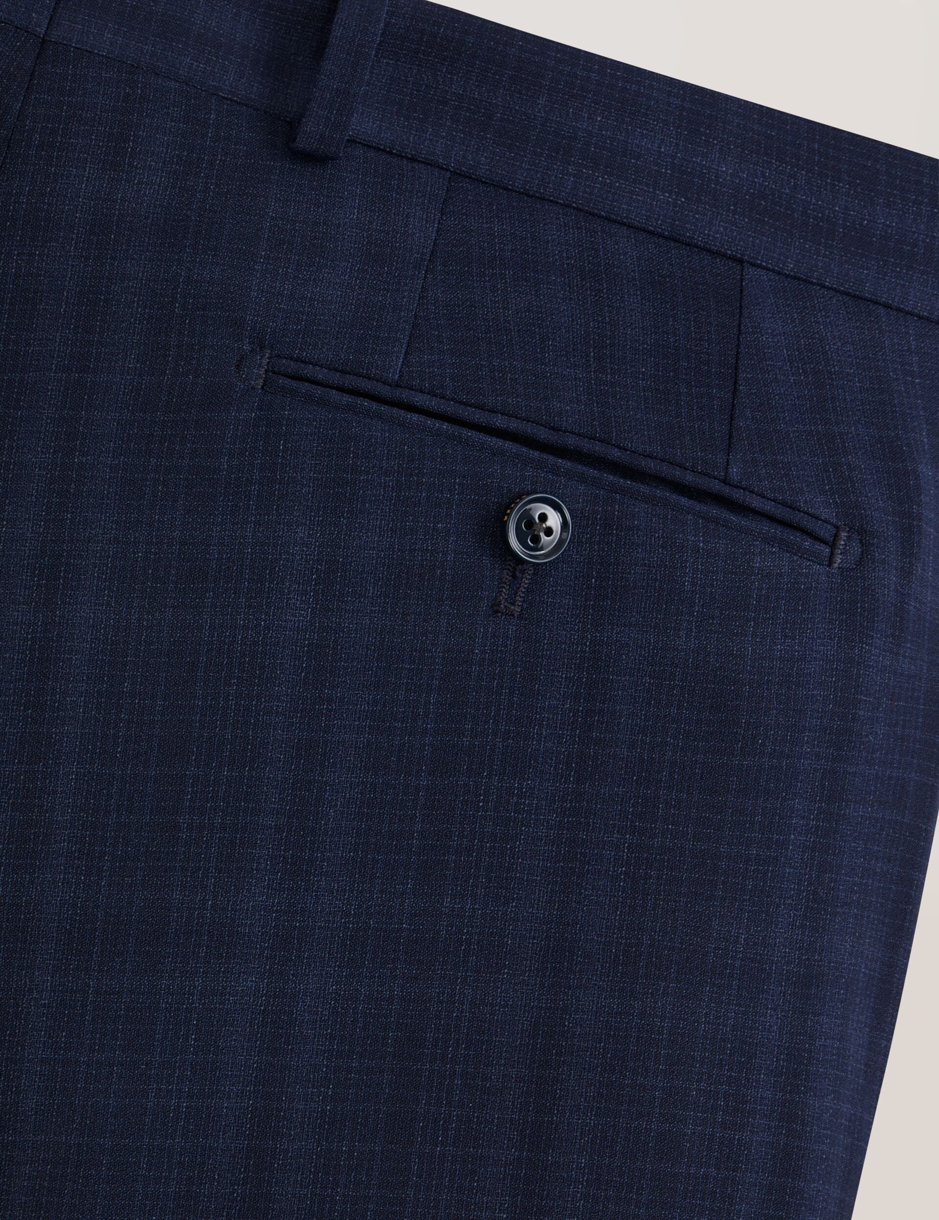 Ted Baker WINTER - Flat Front Plaid Suit Pant NAVY