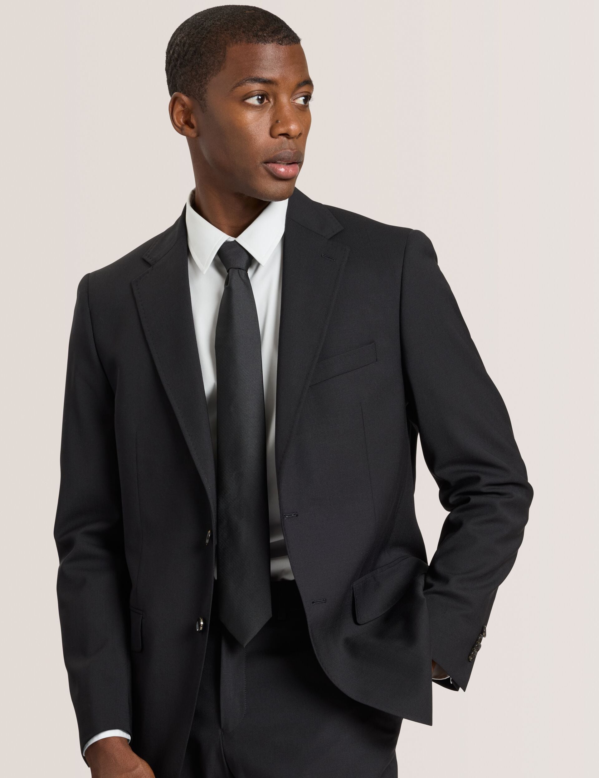 Ted Baker WRIGHT-BENGALINE - Bengaline Suit Jacket BLACK