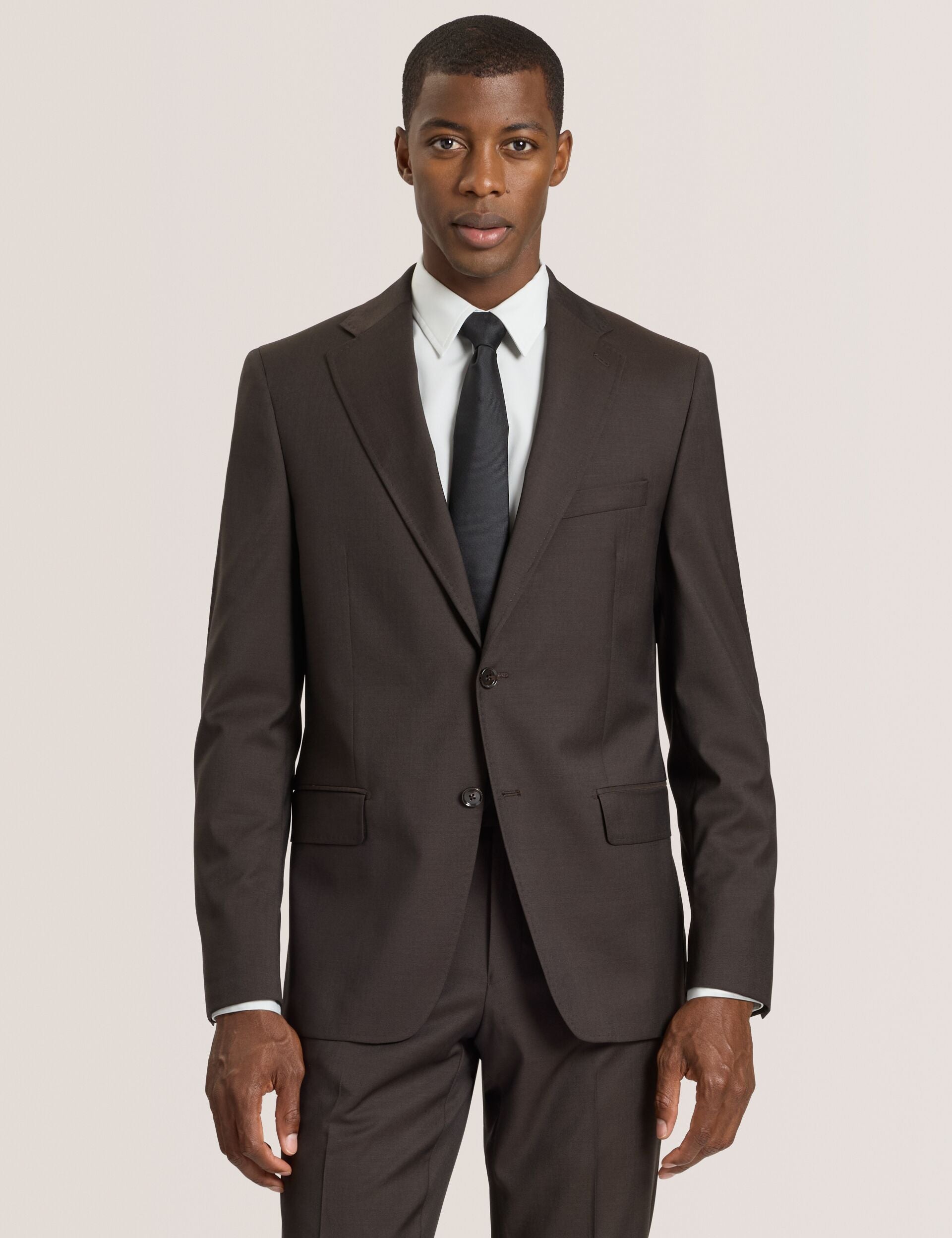 Ted Baker WRIGHT-TWILL - Twill Suit Jacket BROWN