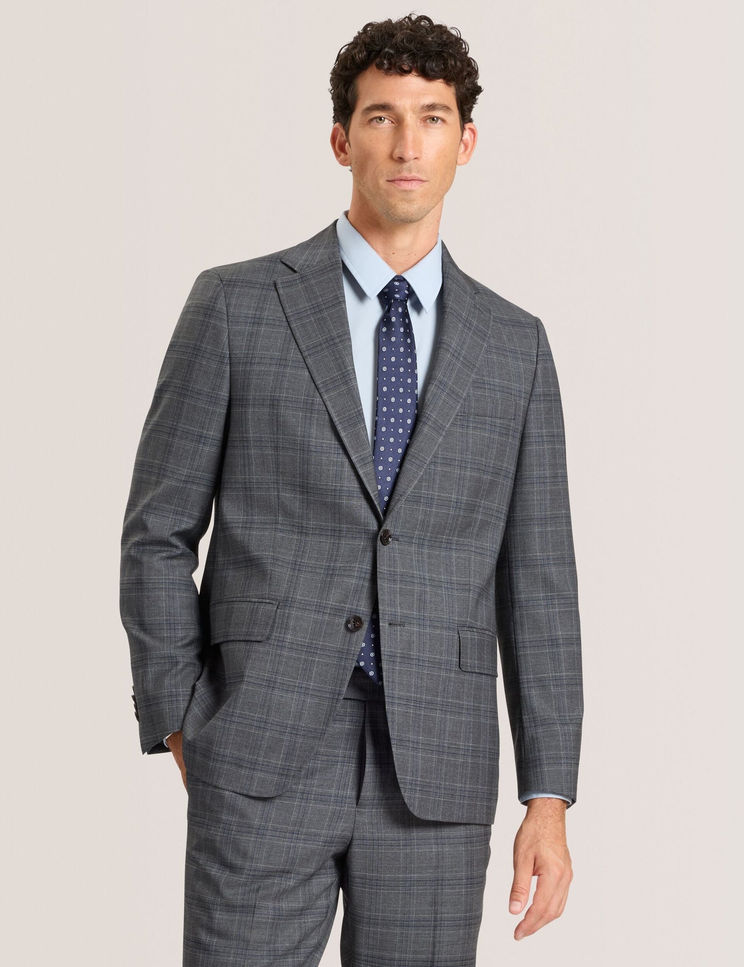 Ted Baker WRIGHT-PLAID - Plaid Suit Jacket GREY