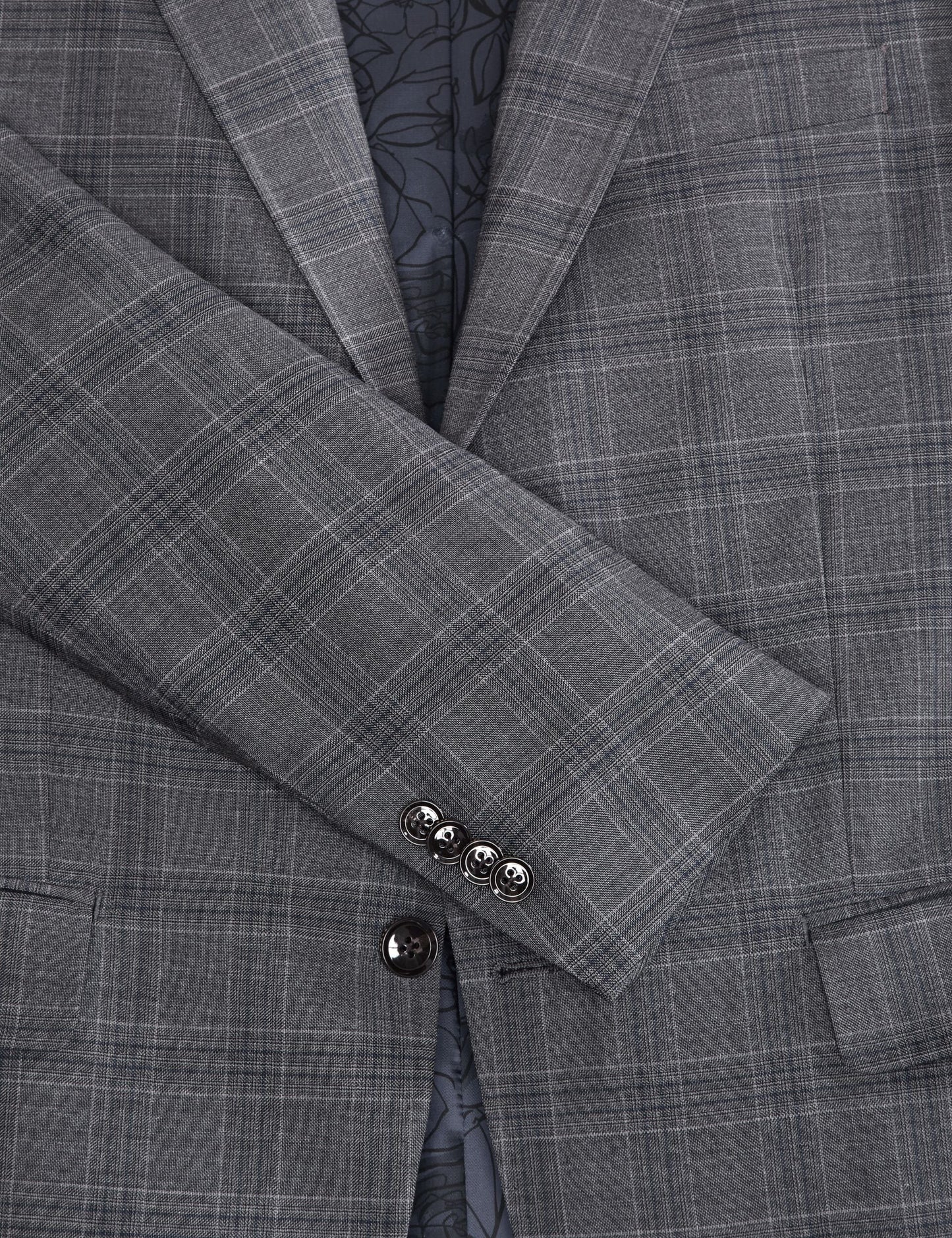 Ted Baker WRIGHT-PLAID - Plaid Suit Jacket GREY