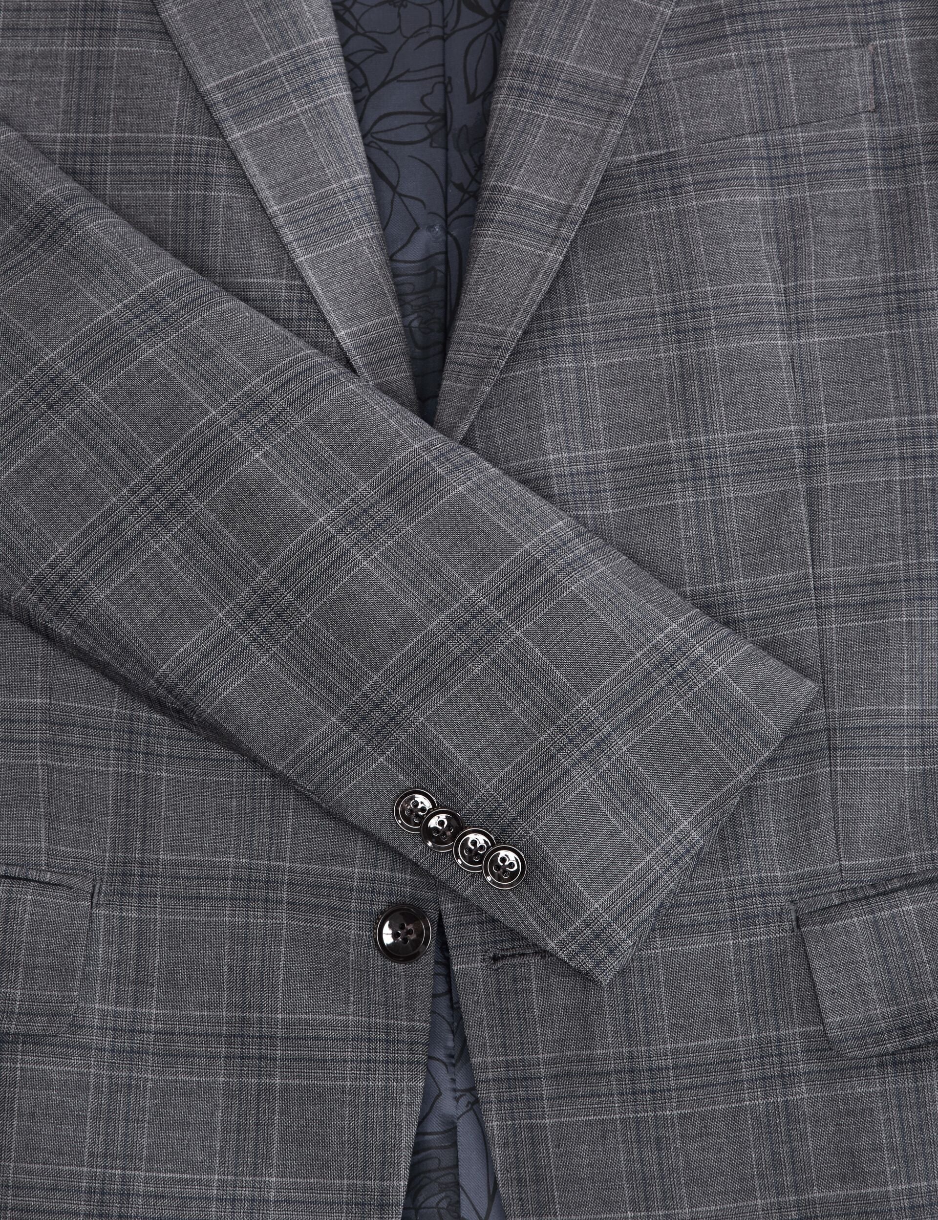 Ted Baker WRIGHT-PLAID - Plaid Suit Jacket GREY