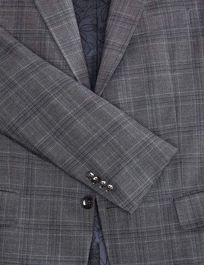 Ted Baker WRIGHT-PLAID - Plaid Suit Jacket GREY