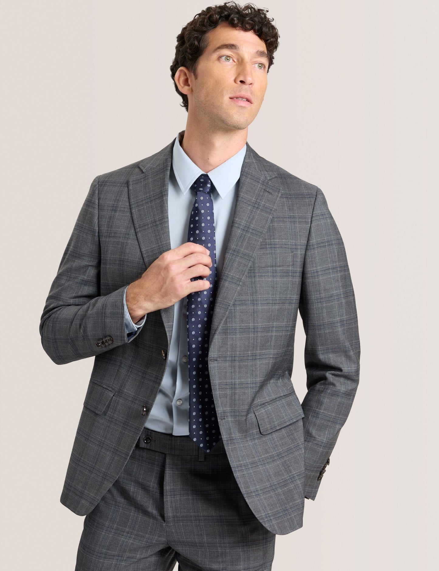 Ted Baker WRIGHT-PLAID - Plaid Suit Jacket GREY