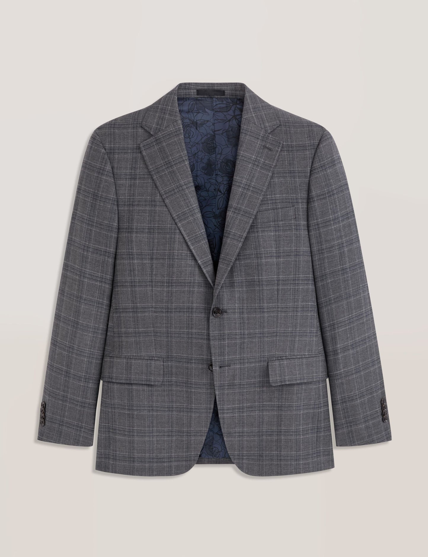 Ted Baker WRIGHT-PLAID - Plaid Suit Jacket GREY