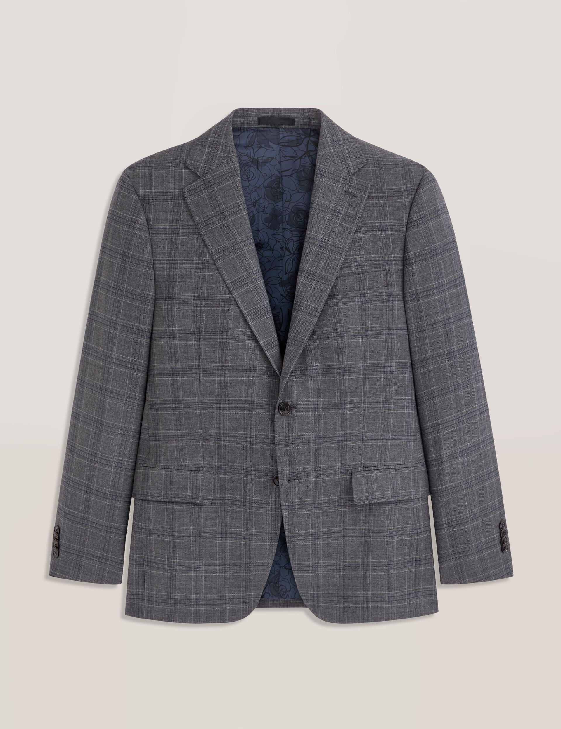 Ted Baker WRIGHT-PLAID - Plaid Suit Jacket GREY