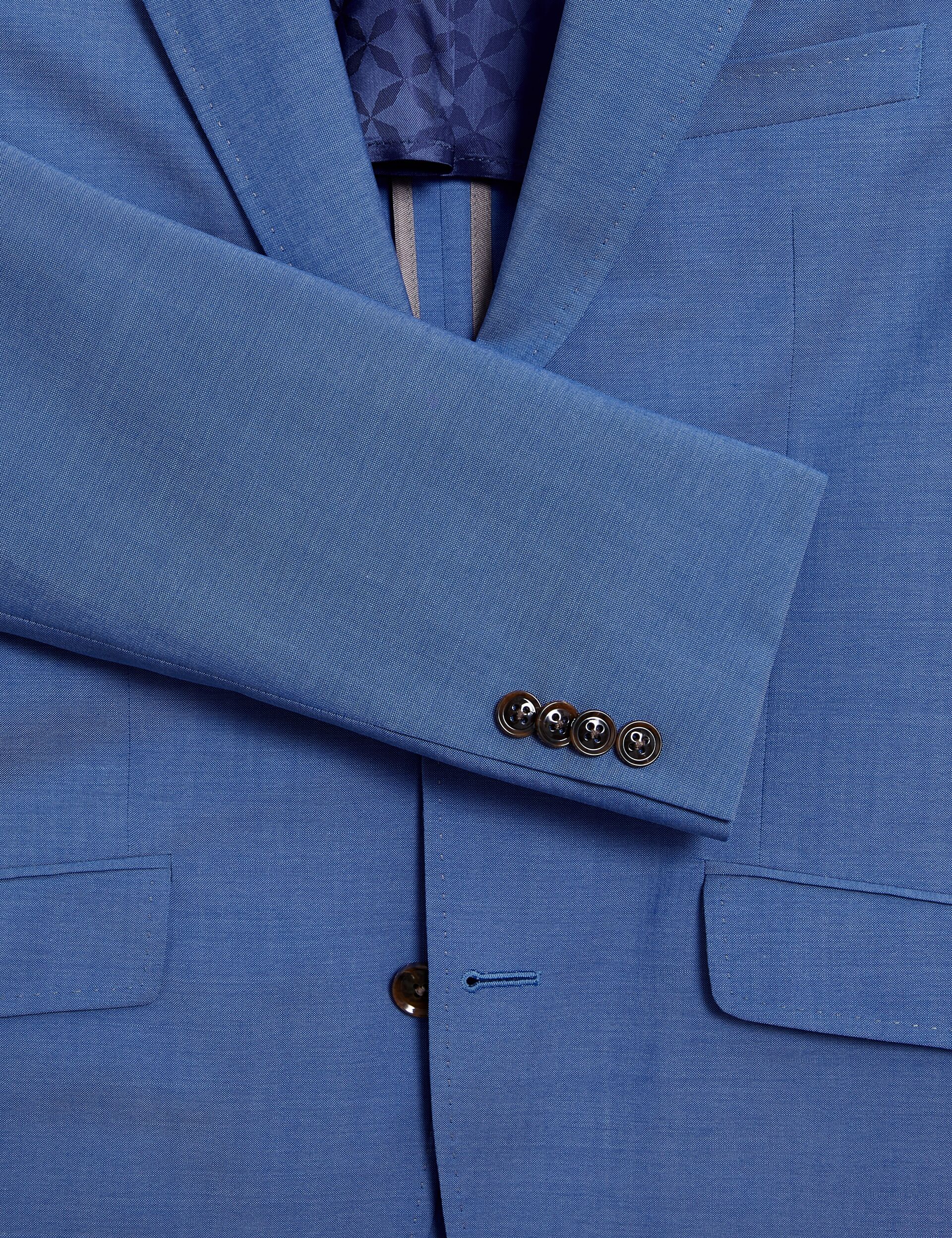 Ted Baker JAYING - Slim Fit Blue Textured Wool Suit Jacket BLUE